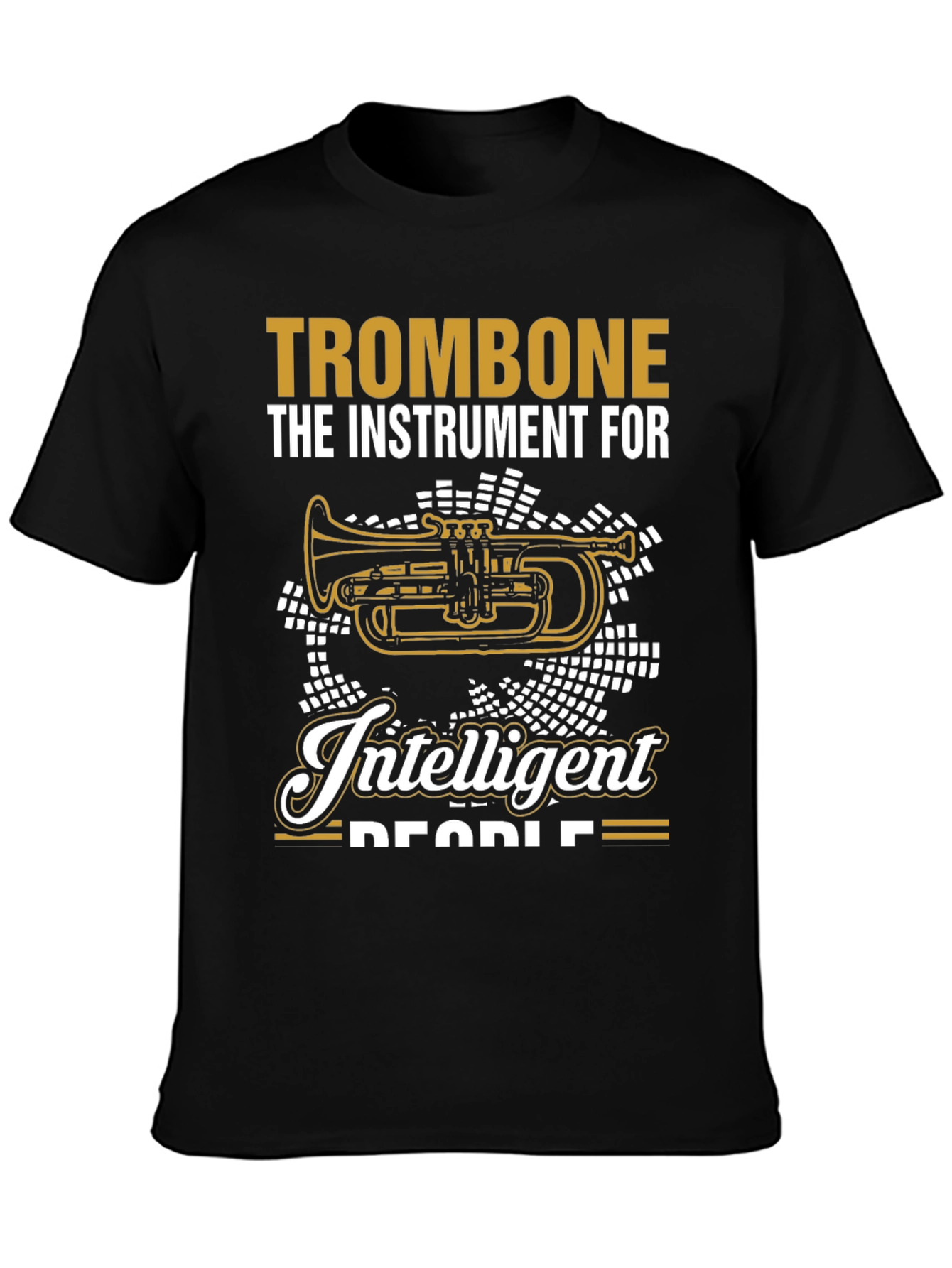 Black Trombone for Intelligent People T-Shirt view 3