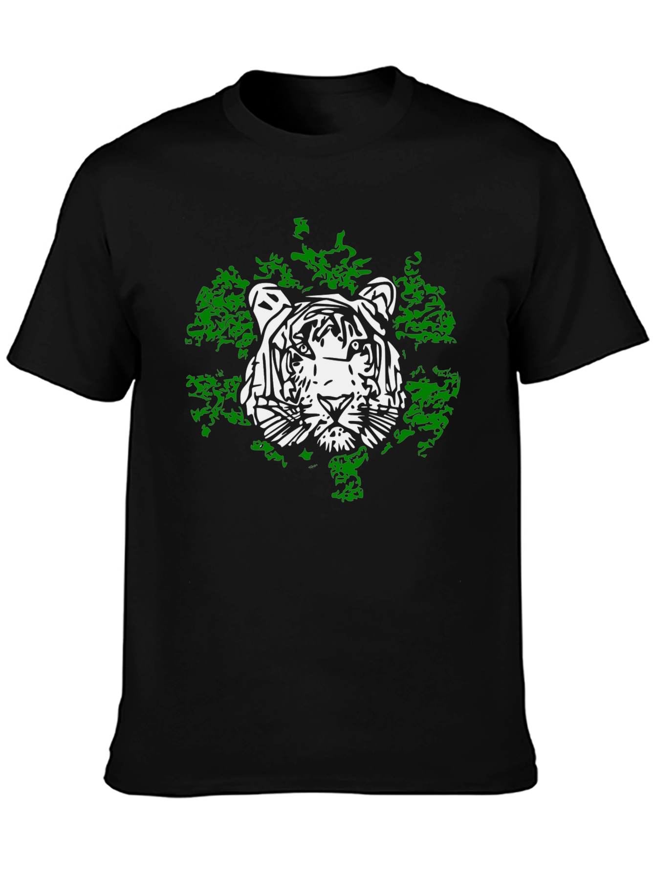 Black Tiger Graphic Tee - Cool Black Cotton T-Shirt view 3