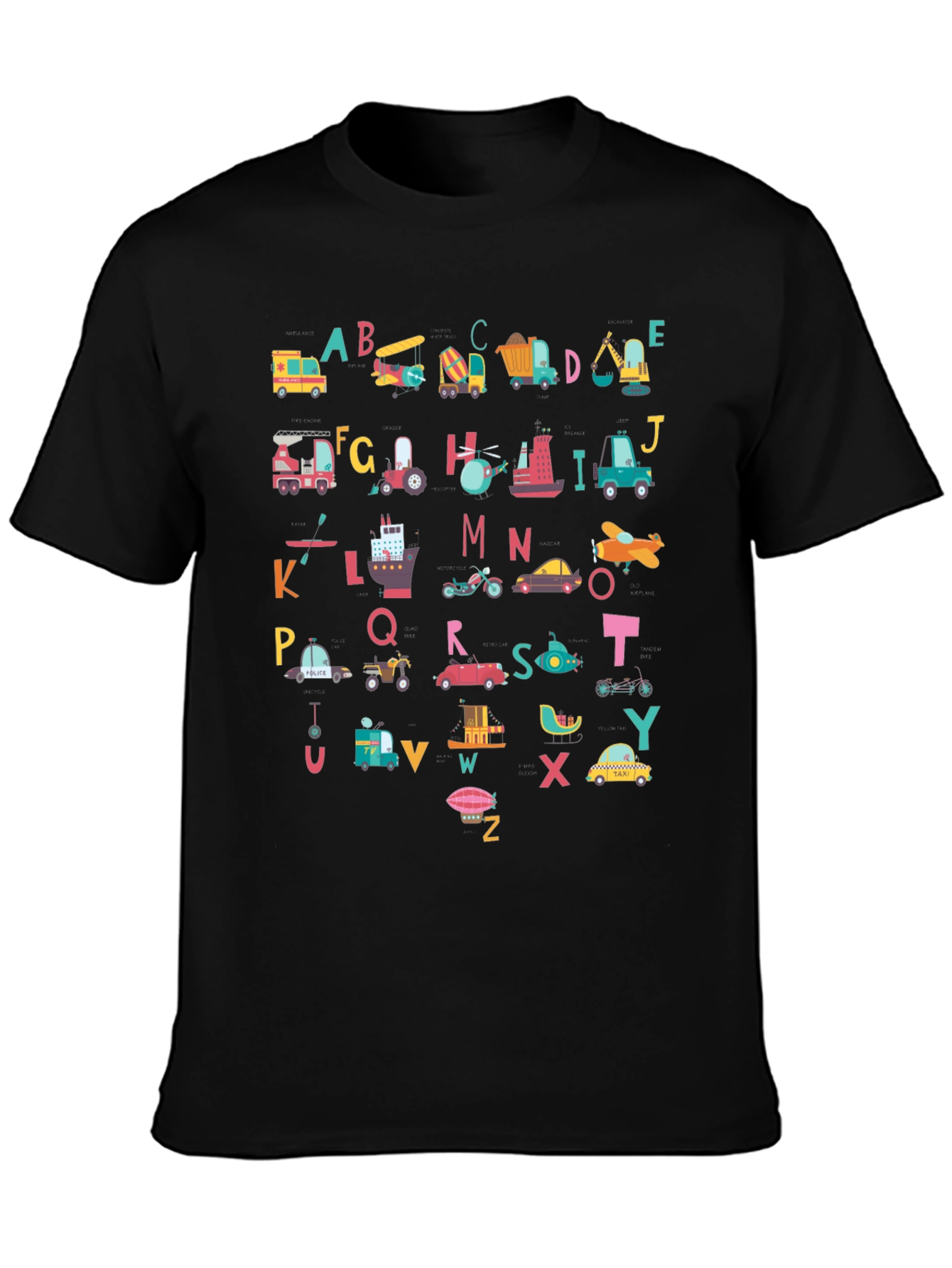 Alphabet Vehicles T-Shirt - Fun Kids Design - 3