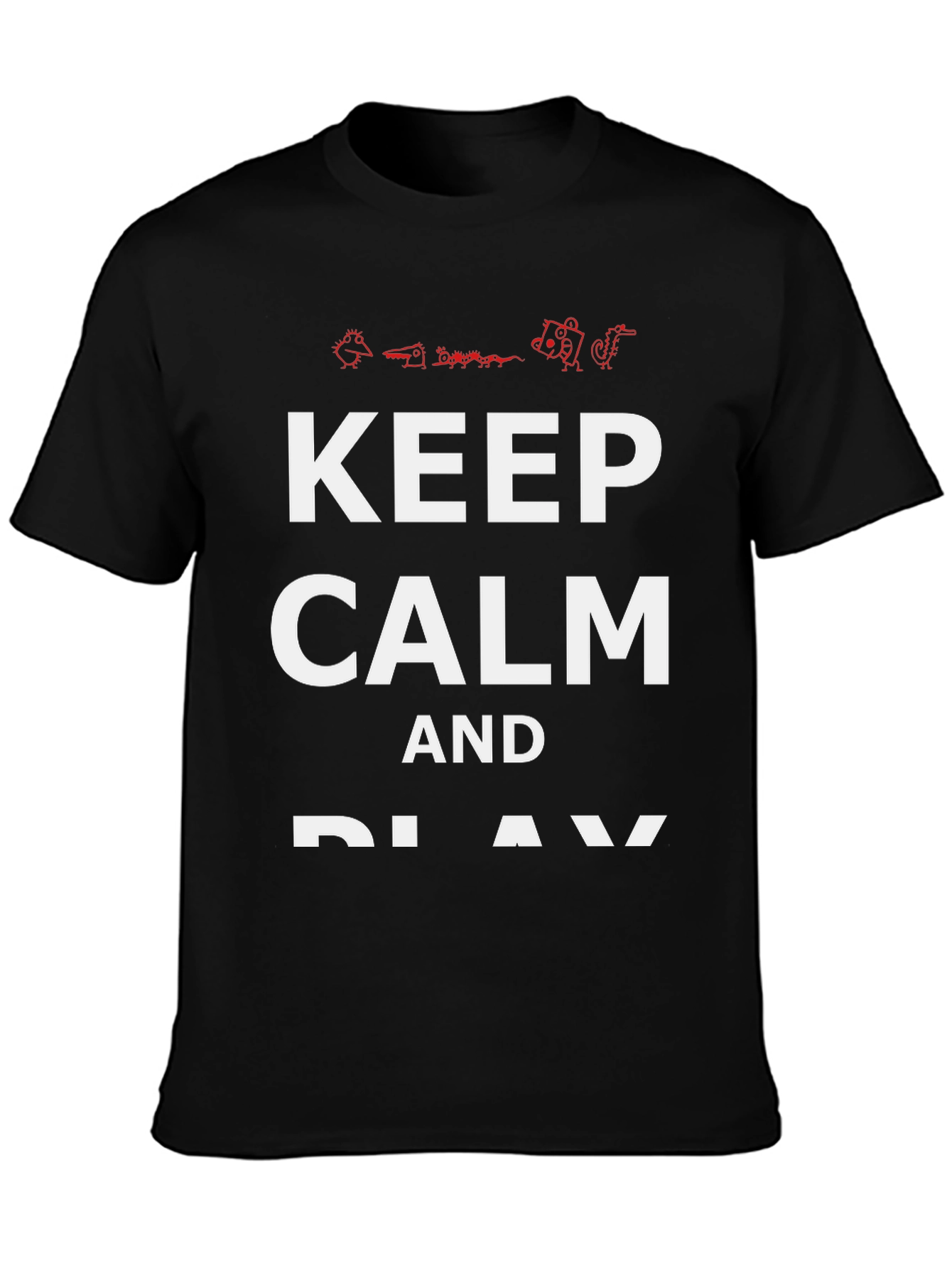 Black Keep Calm and Play T-Shirt - Black Cotton Tee view 3