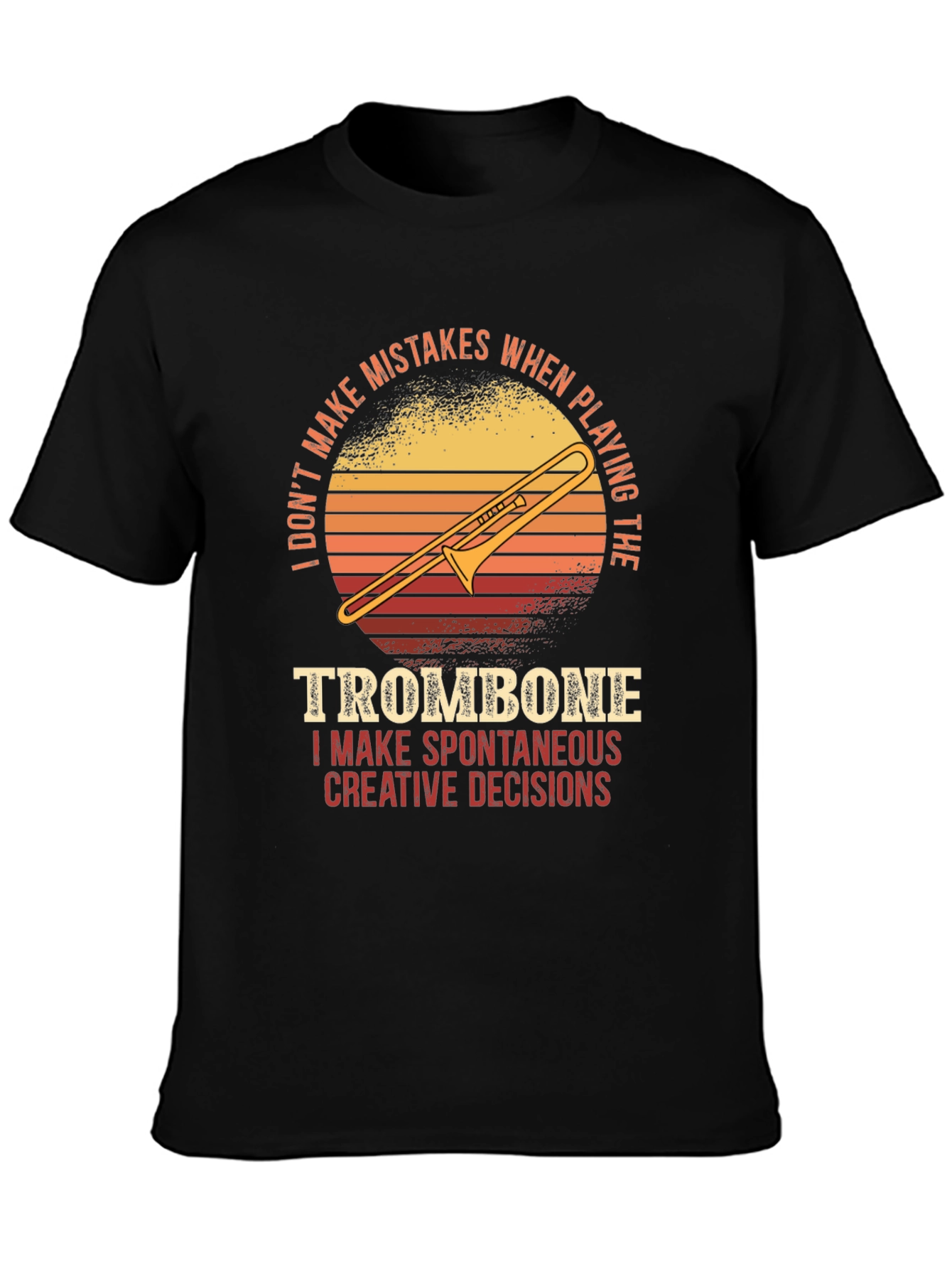 Black Trombone Player Graphic Tee - Spontaneous Creative Decisions view 3