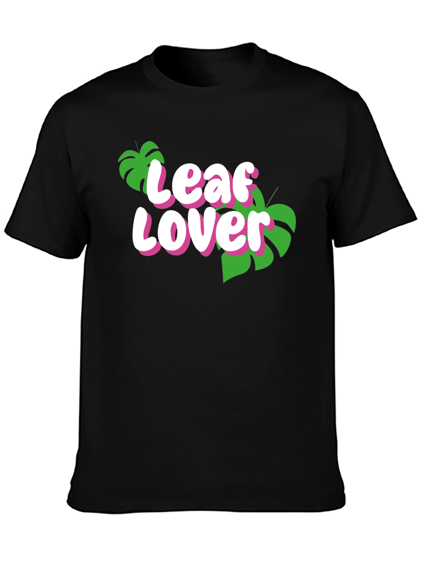 Black Leaf Lover Graphic T-Shirt - Nature Enthusiast Tee view 3