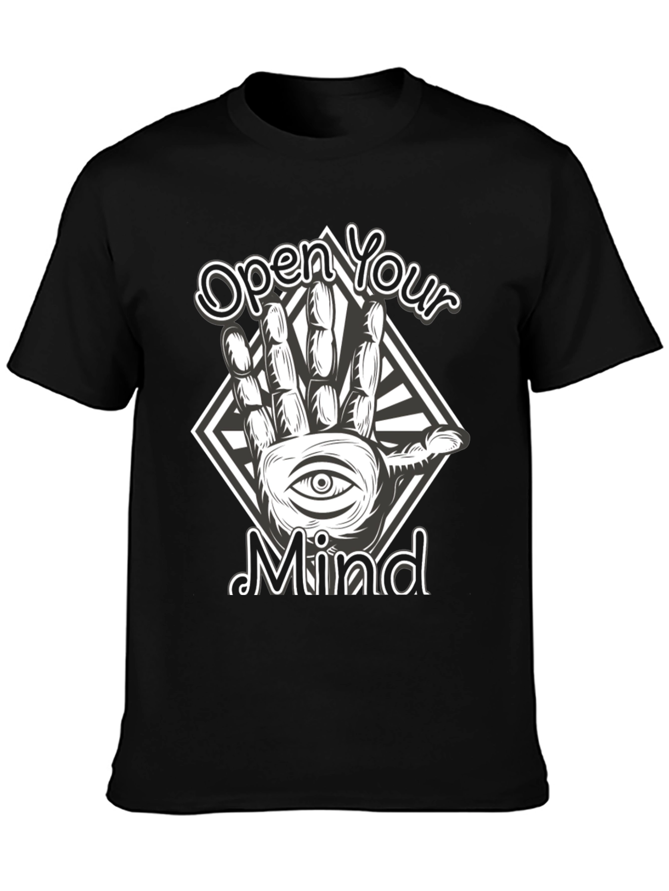 Black Open Your Mind Graphic Tee - Black T-Shirt view 3