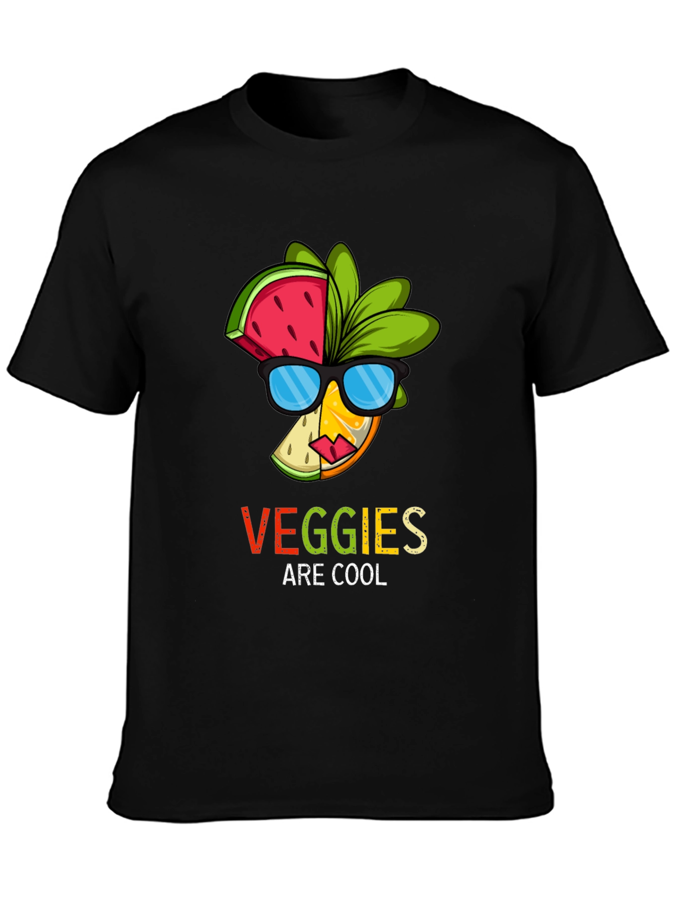 Black Cool Veggies T-Shirt view 3