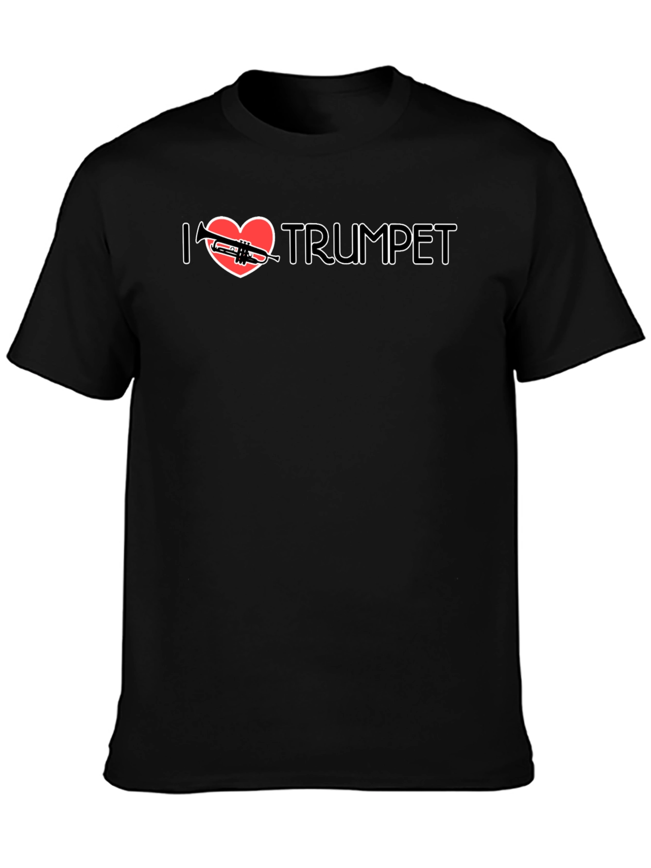Black I Heart Trumpet Graphic T-Shirt - Musician Tee view 3