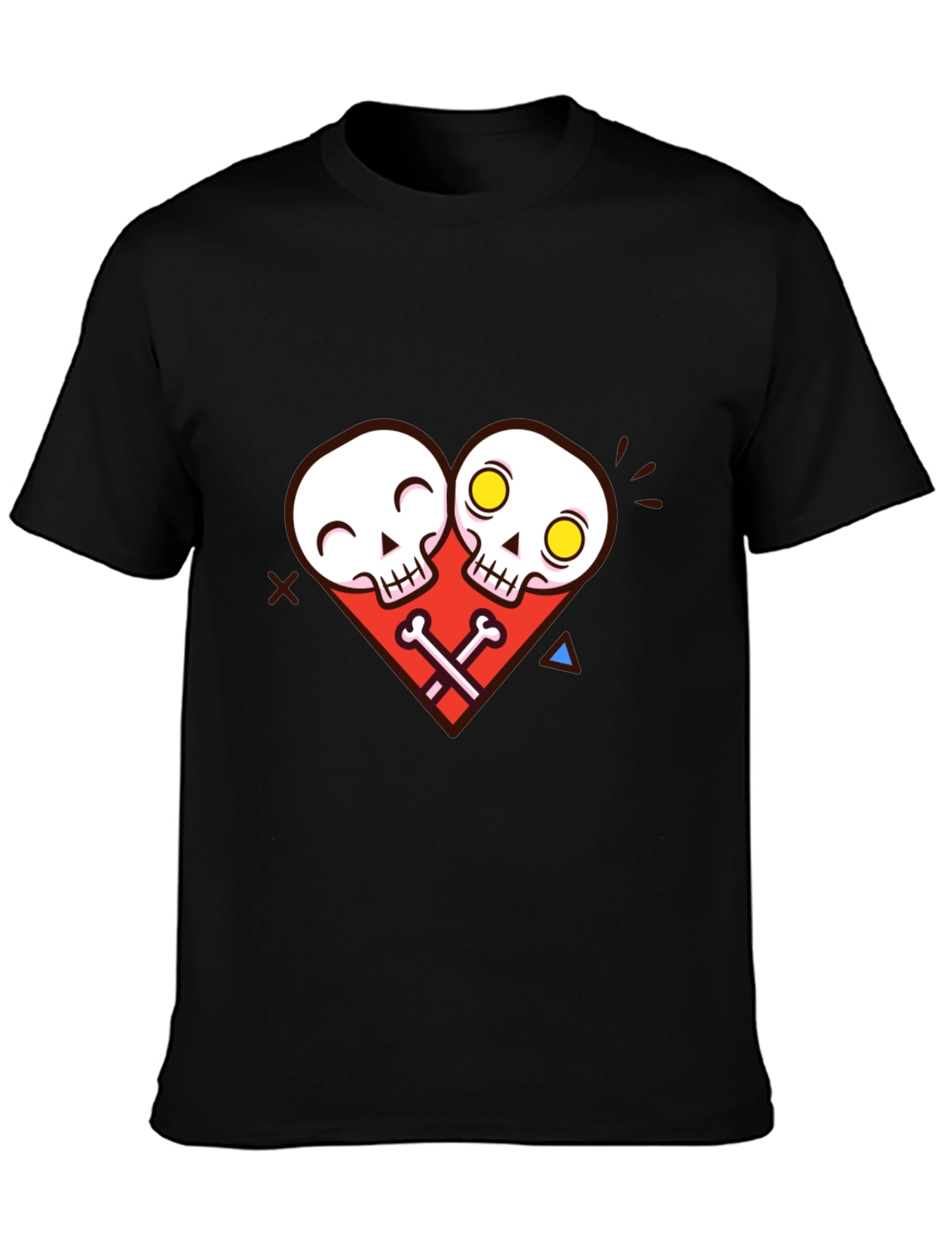 Black Skull Heart Graphic Tee - Unique Edgy Style view 3