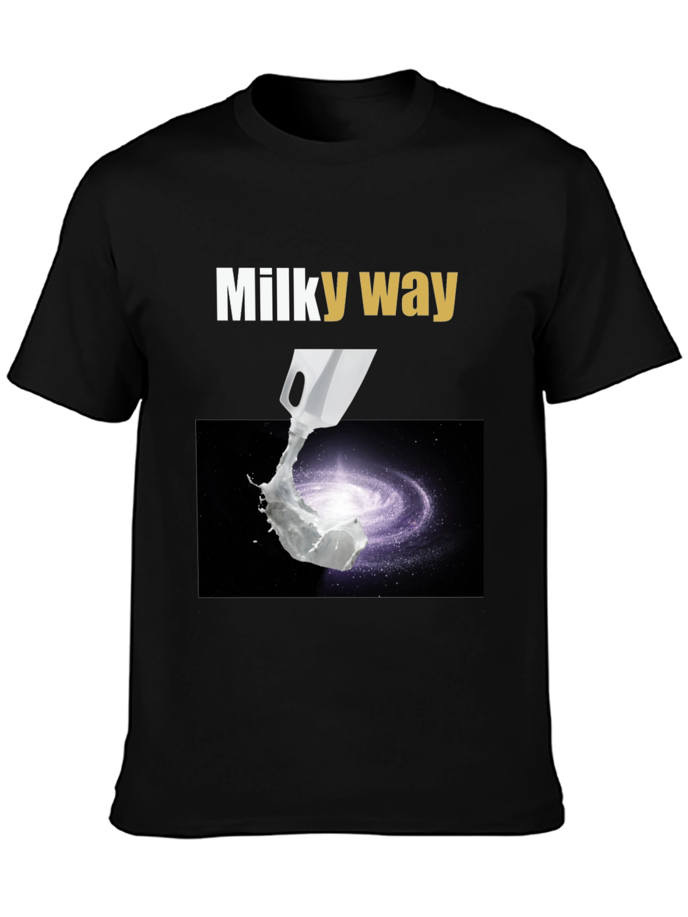 Black Milky Way Graphic T-Shirt - Space & Humor view 3