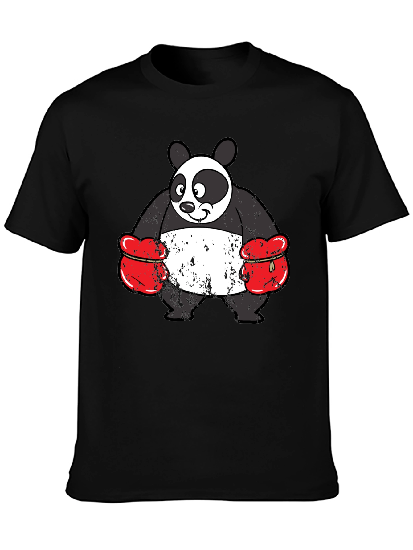 Black Panda Boxer Graphic Tee - Funny Novelty Shirt view 3