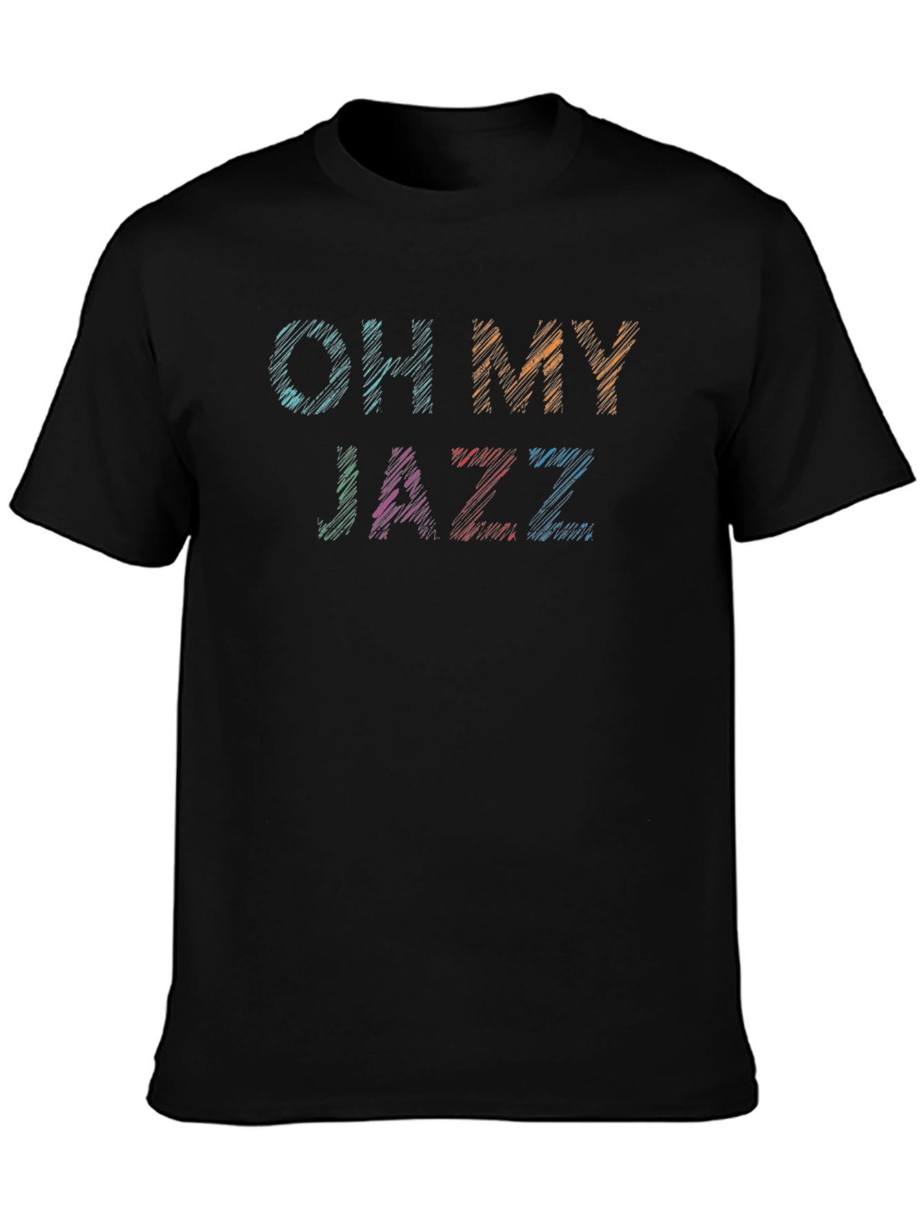 Black Oh My Jazz Graphic Tee - Black Cotton T-Shirt view 3