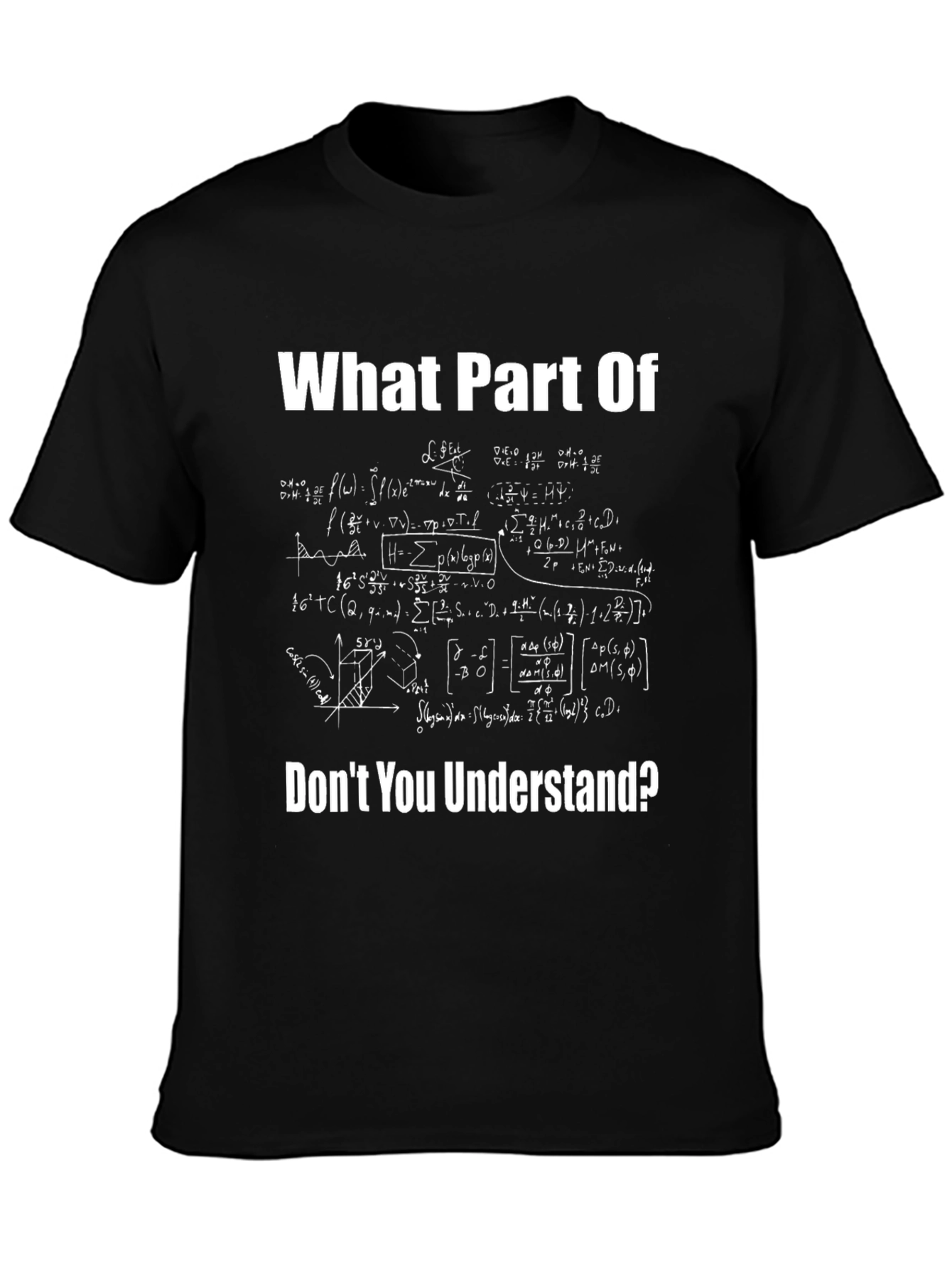 Black Math Equations Graphic T-Shirt - Funny Science Tee view 3