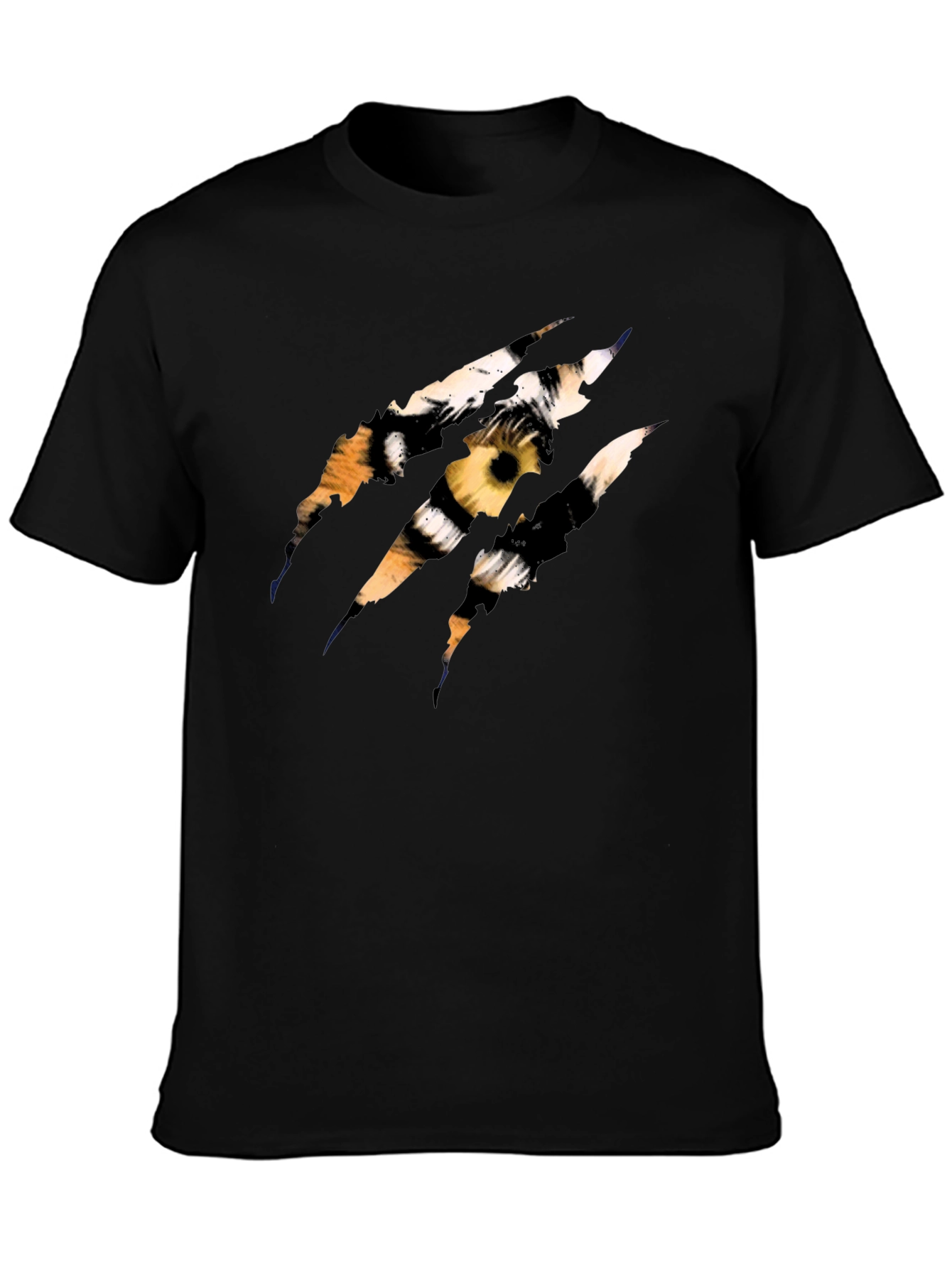 Black Tiger Claw Graphic Black T-Shirt view 3