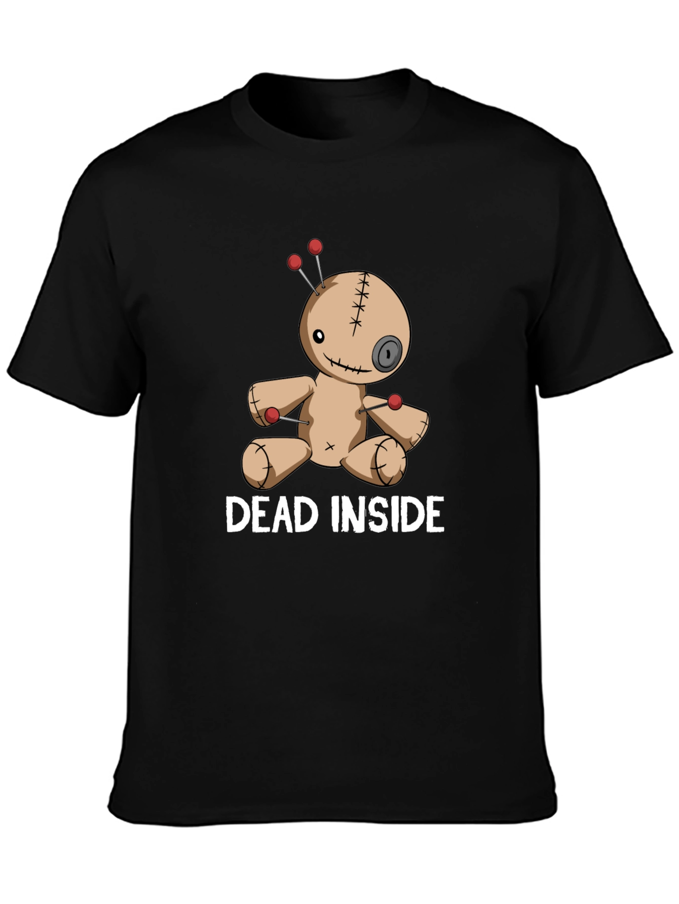 Black Dead Inside Voodoo Doll T-Shirt - Gothic Graphic Tee view 3
