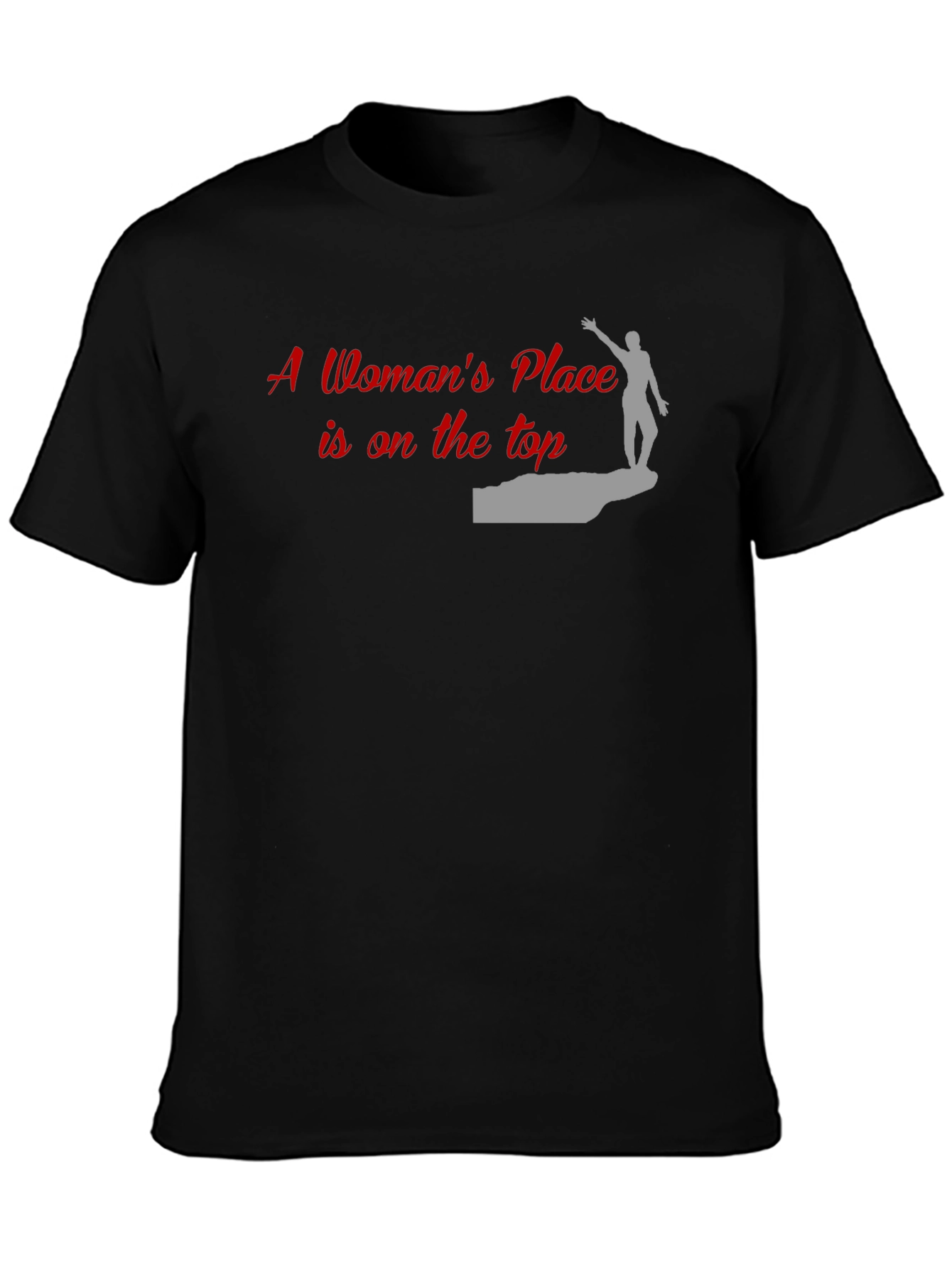 Black Empowered Woman T-Shirt: 'A Woman's Place is on the Top' view 3