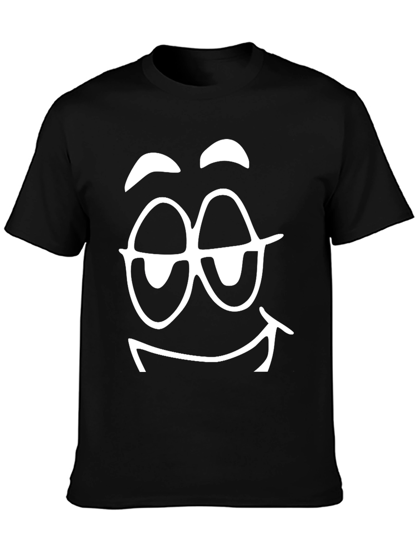 Black Funny Face Graphic Black T-Shirt view 3