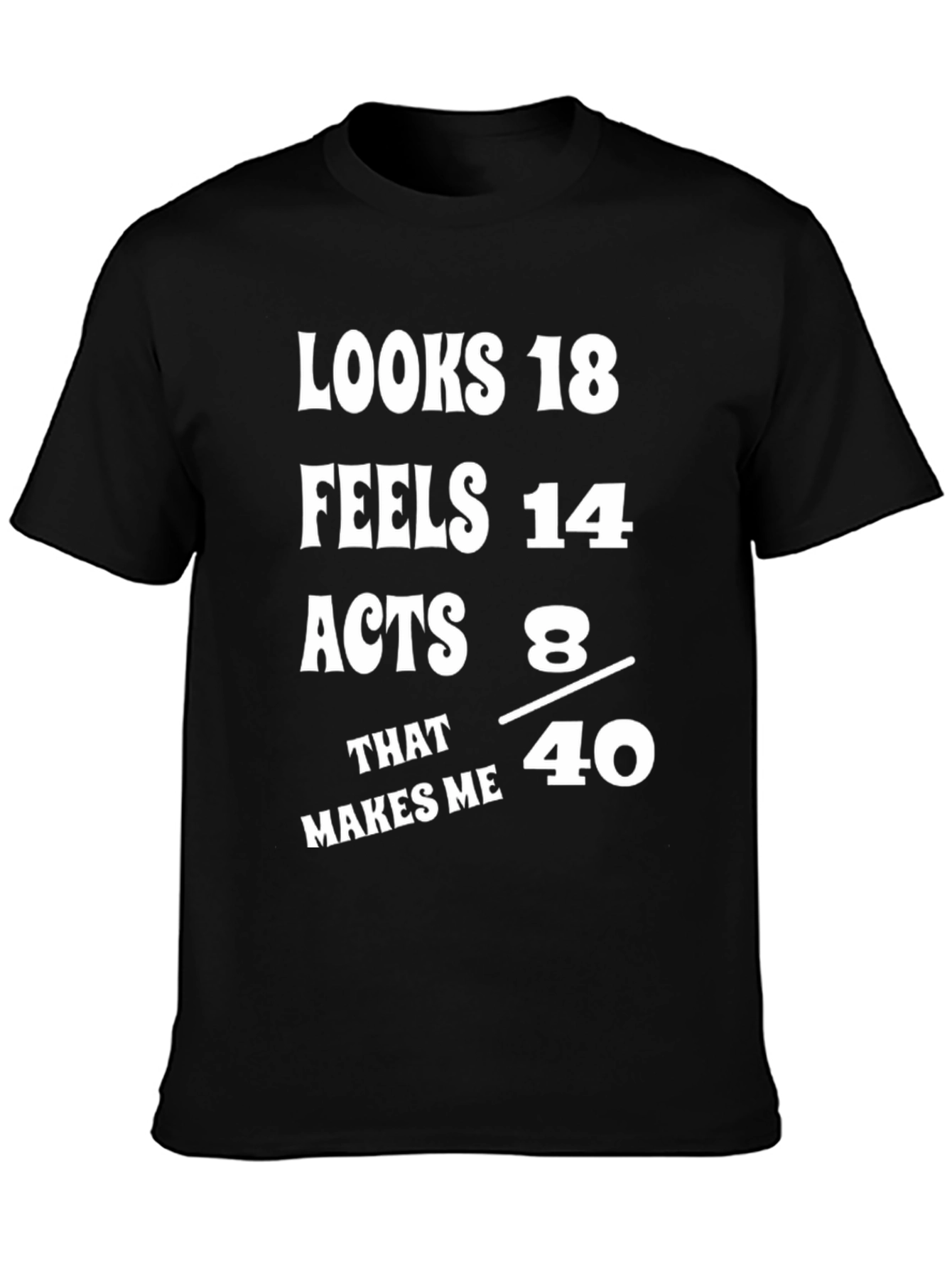 Black Funny "Looks 18" Graphic T-Shirt view 3