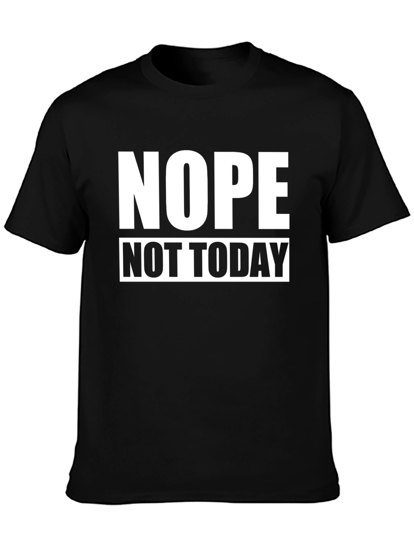 Black Nope Not Today Graphic Tee - Black Cotton Comfort view 3