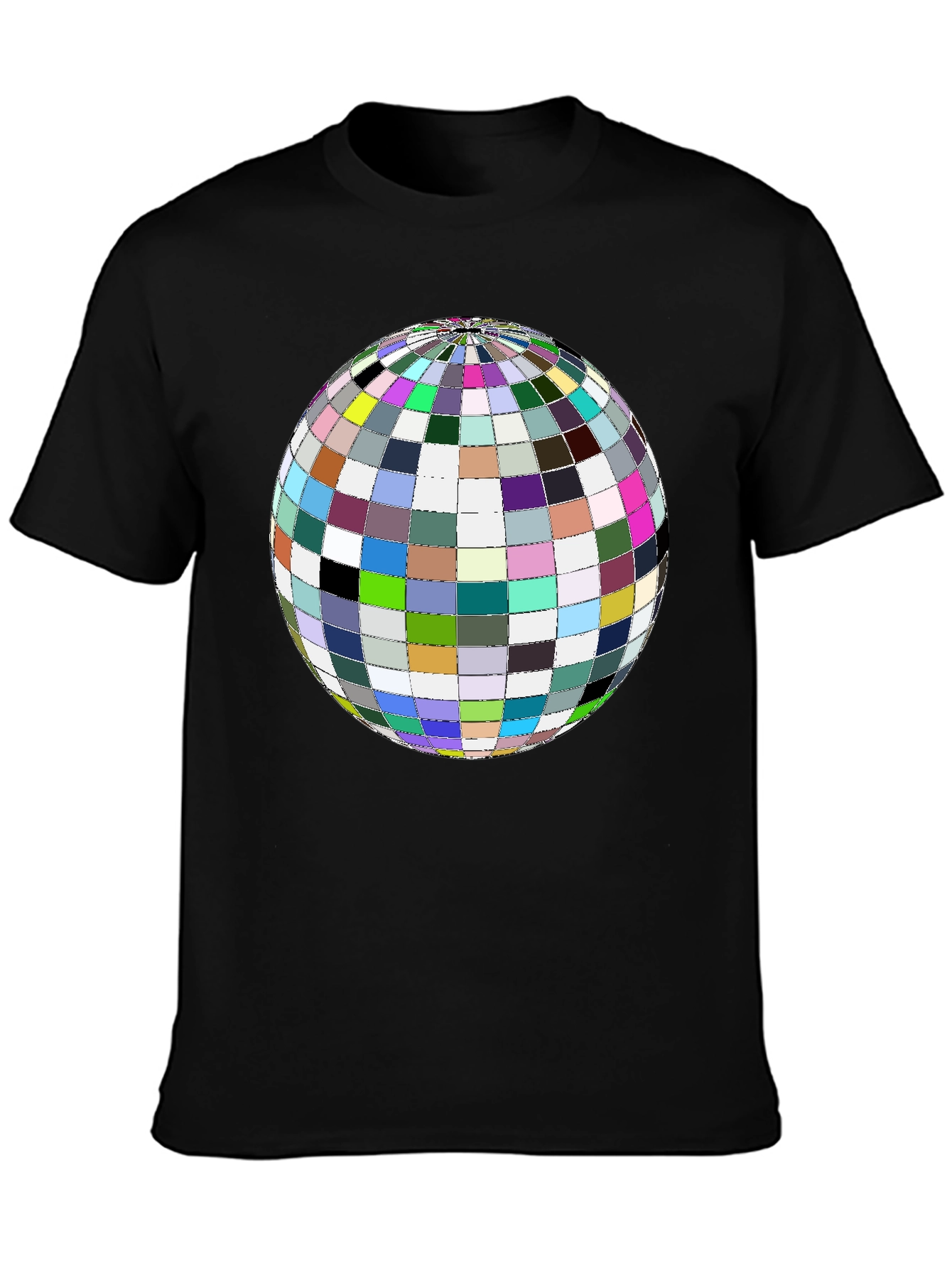 Colorful Globe Graphic Tee - Black Unisex Shirt - 3