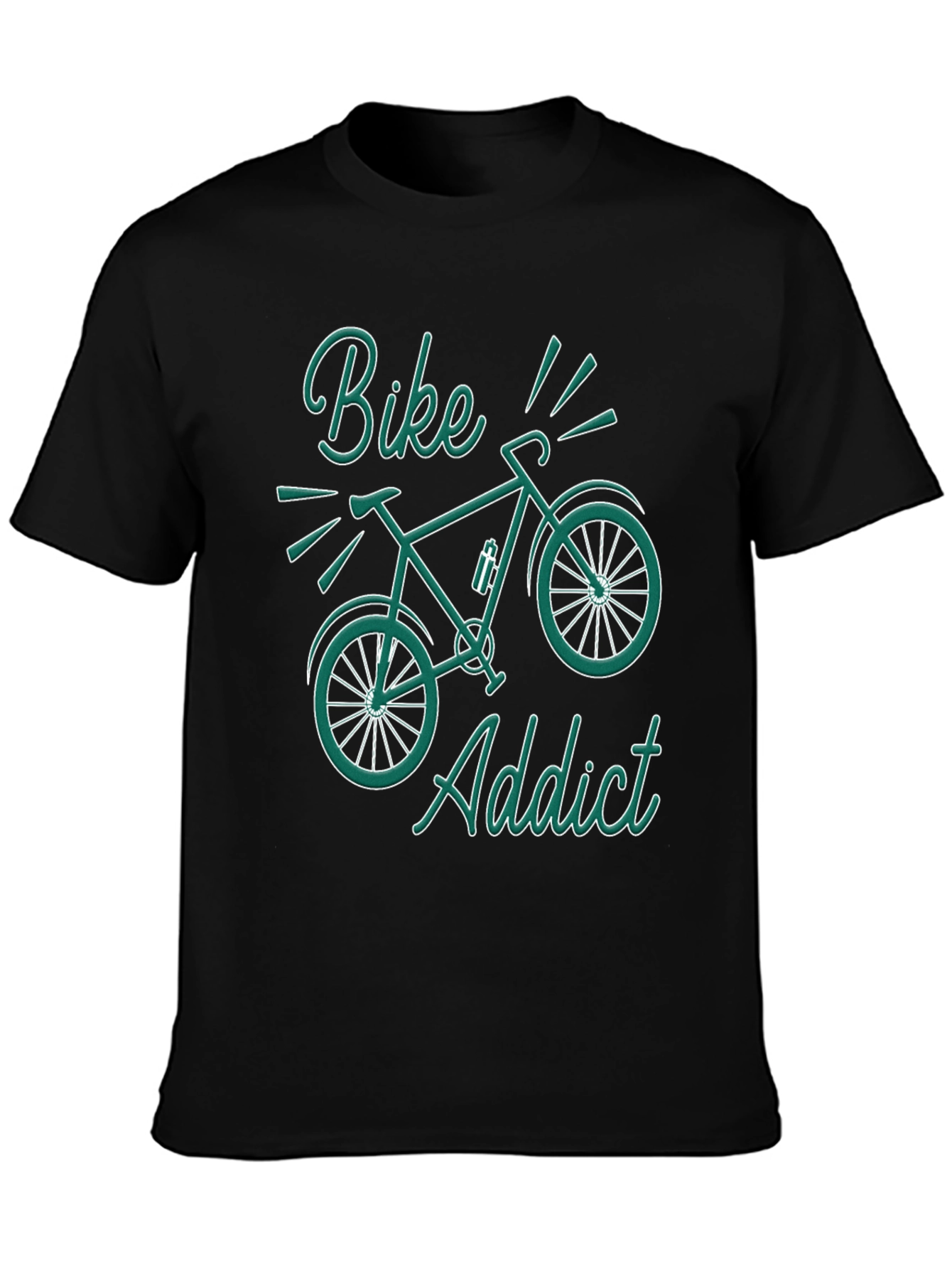 Black Bike Addict Graphic T-Shirt - Black view 3