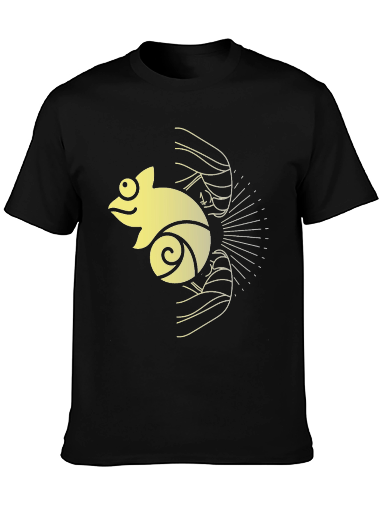 Black Cool Chameleon Graphic T-Shirt - Black view 3