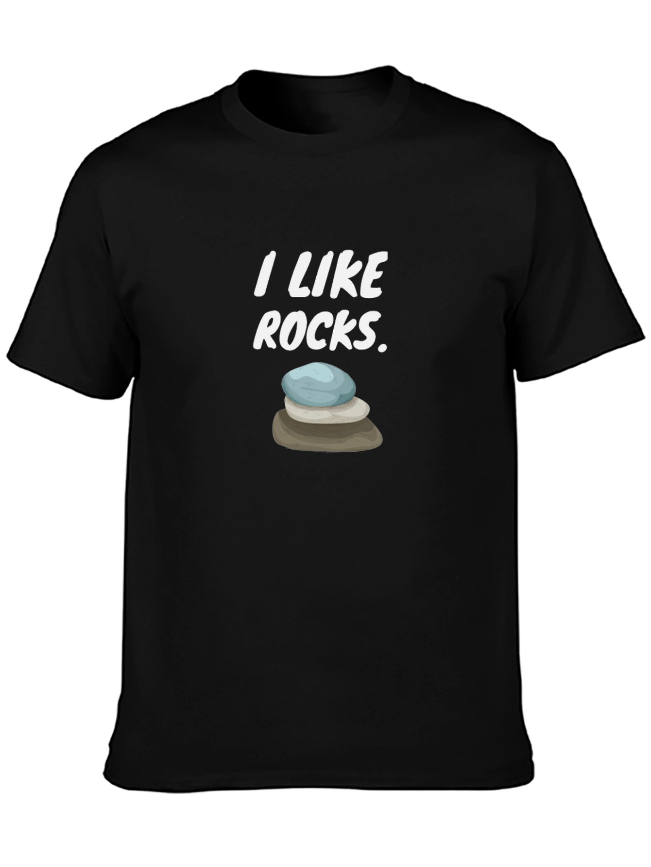 Black I Like Rocks T-Shirt view 3