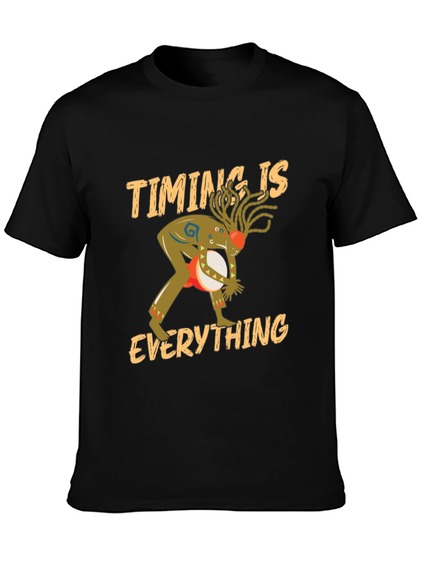 Black Timing Is Everything Black Graphic Tee view 3