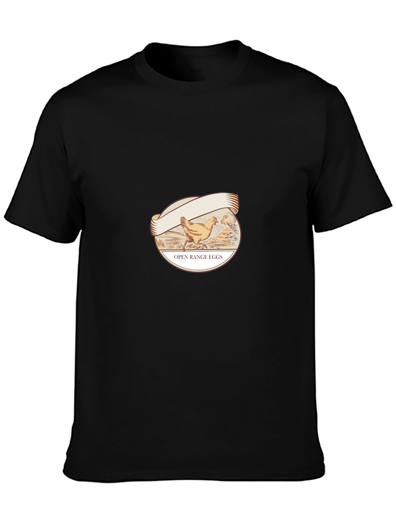 Black Open Range Eggs Graphic T-Shirt view 3