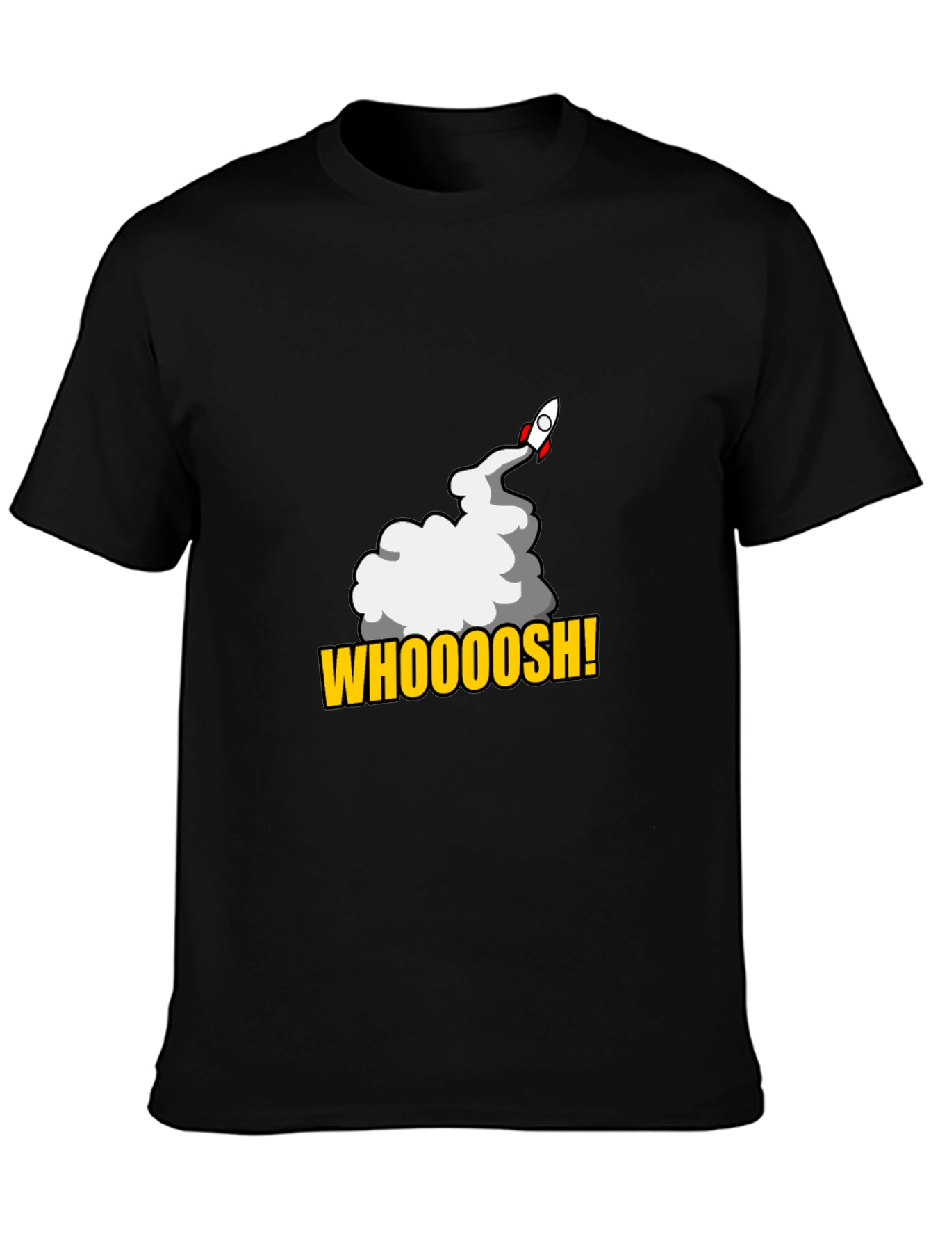 Black Whoooosh! Rocket Launch T-Shirt - Black, Graphic Tee view 3