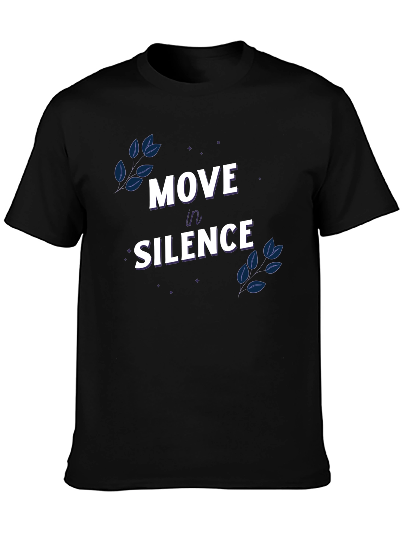 Black Move in Silence Graphic T-Shirt view 3