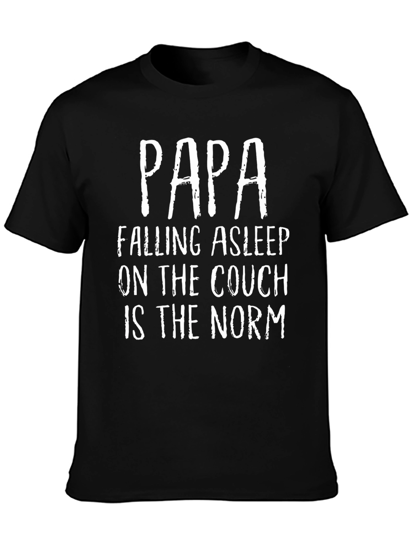 Black Papa Falling Asleep Tee - Funny Dad T-Shirt view 3