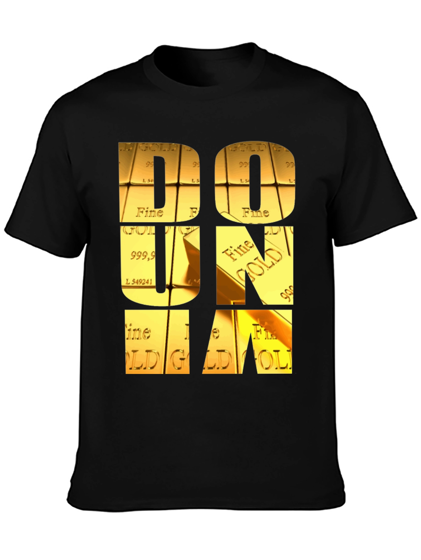 Black Gold Bar Letter Graphic Tee view 3