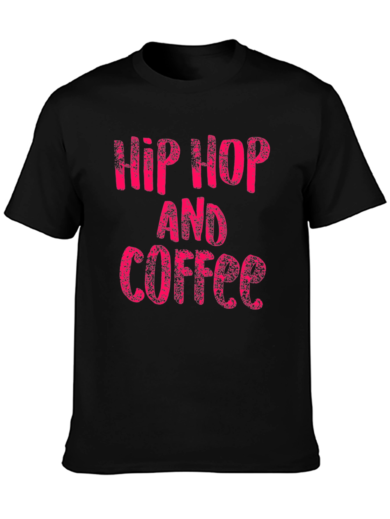 Black Hip Hop and Coffee Graphic T-Shirt view 3