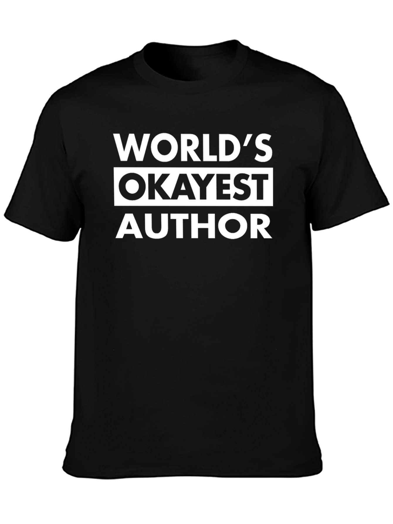 Black World's Okayest Author Graphic Tee - Black view 3