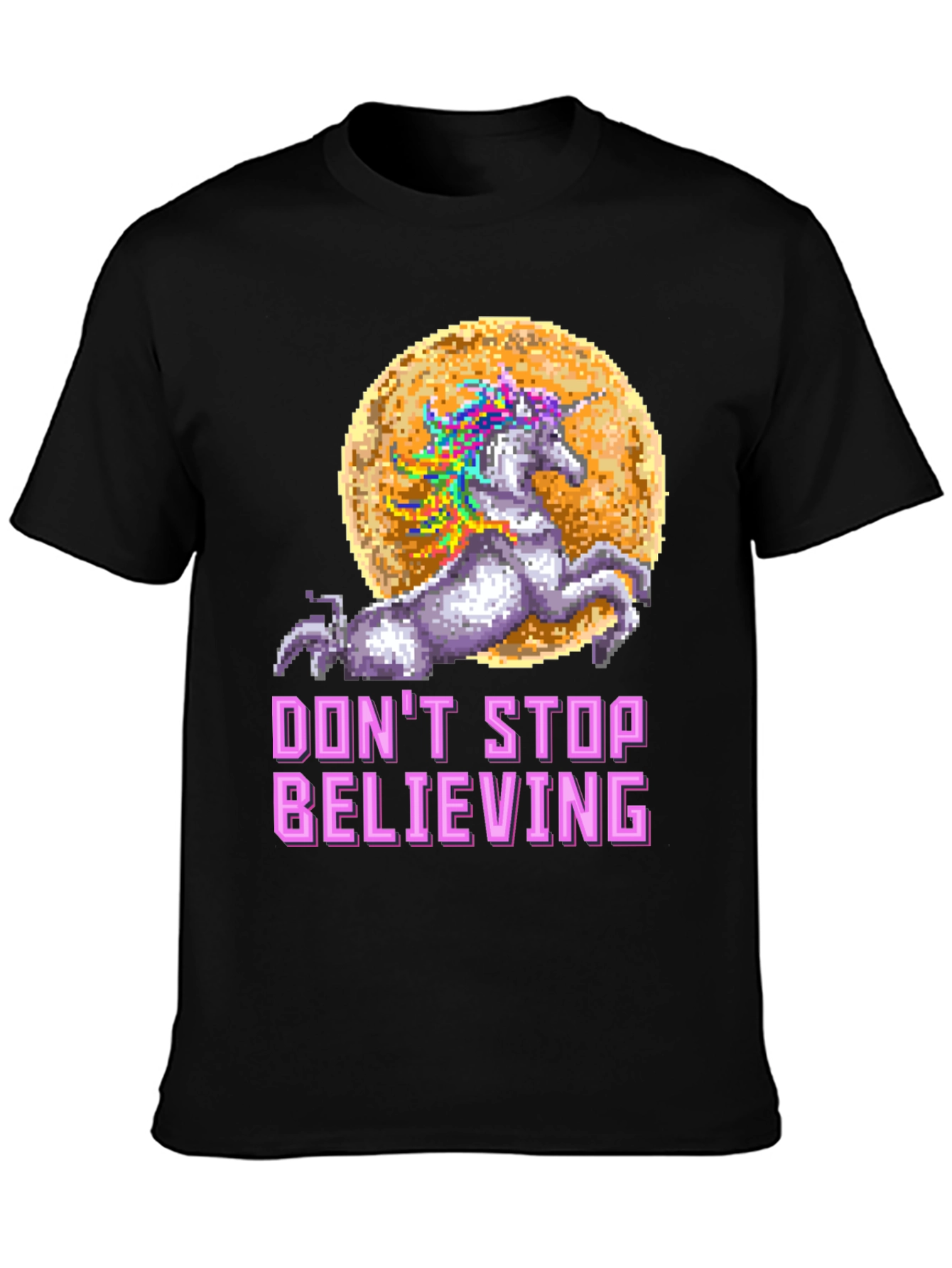 Black Unicorn 'Don't Stop Believing' Graphic T-Shirt view 3