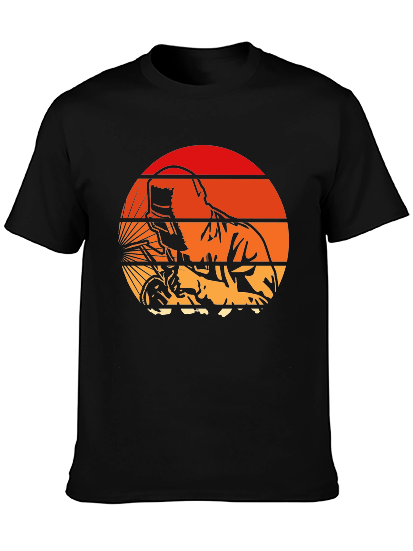 Black Welder Sunset T-Shirt - Vintage Style view 3