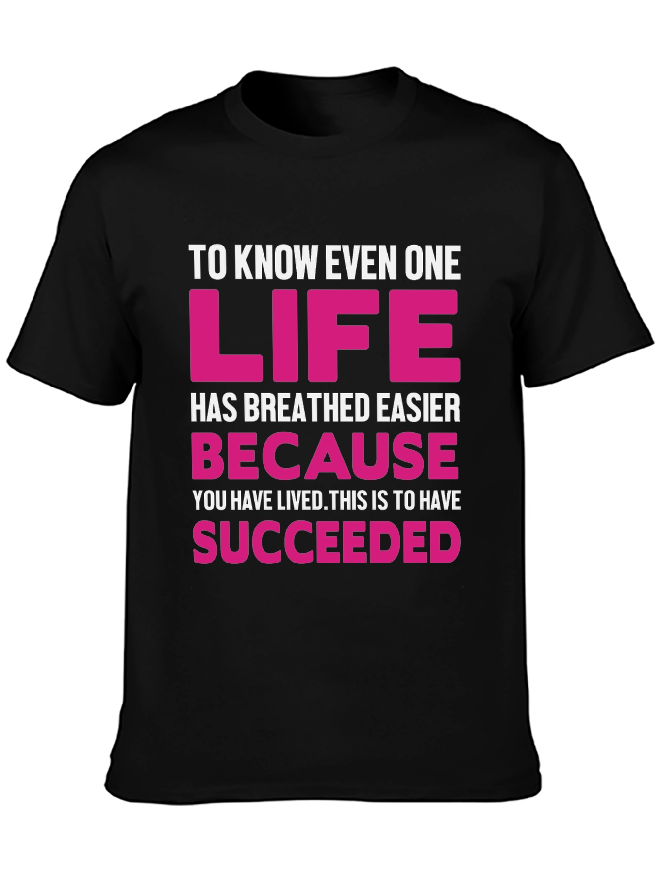 Black Inspirational Graphic Tee - Life Succeeded view 3