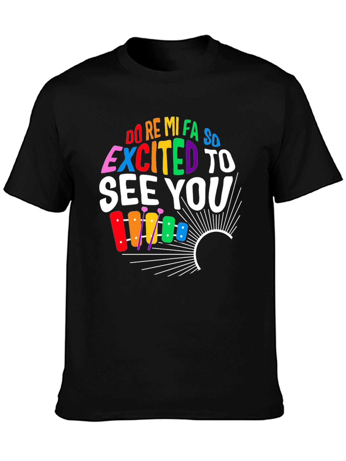 Black Excited To See You Music T-Shirt view 3