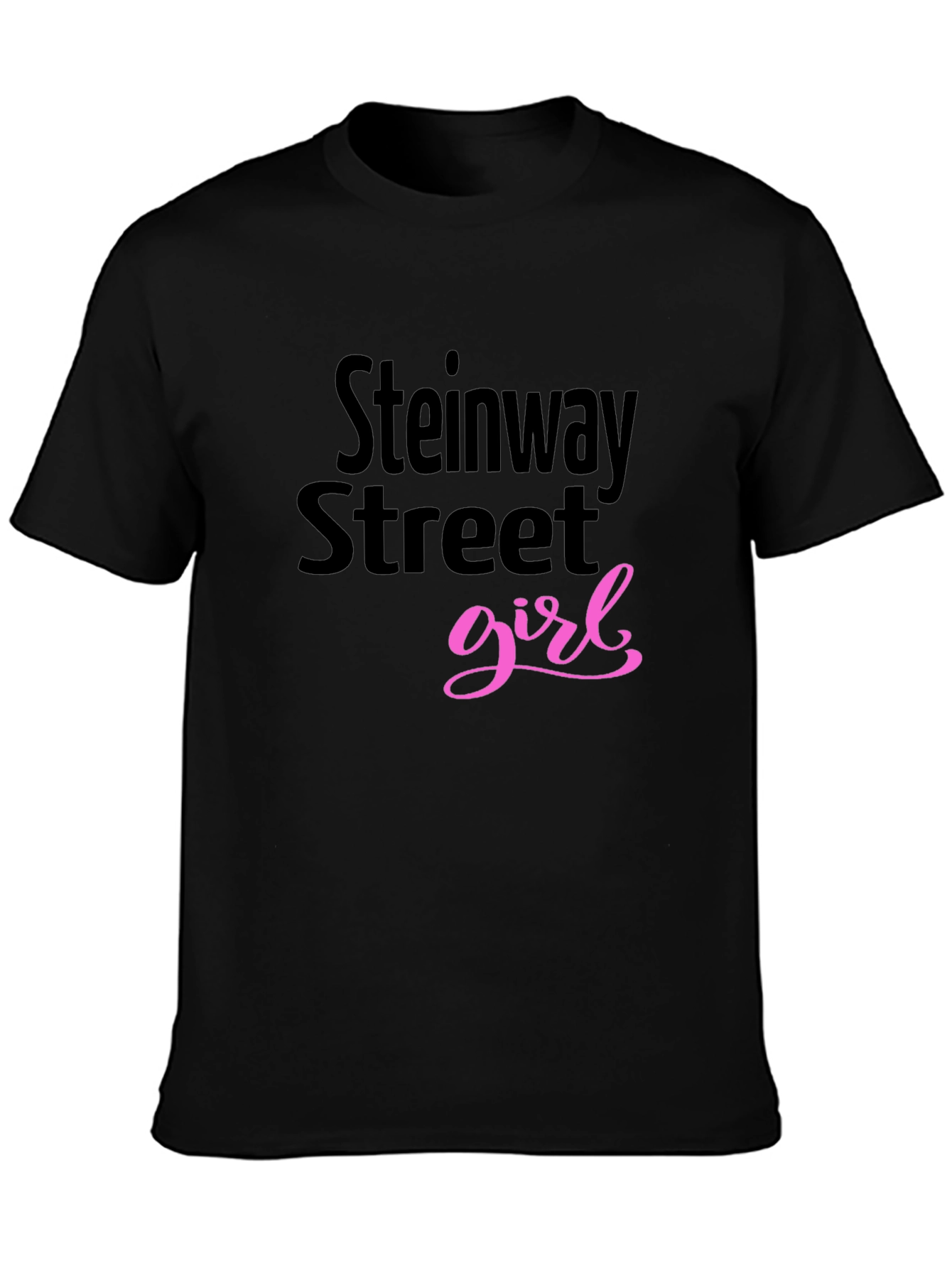 Black Steinway Street Girl Black Graphic Tee view 3