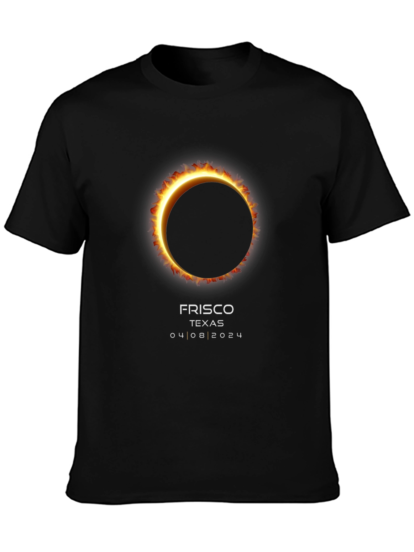 Black Frisco Texas Eclipse 04 08 2024 T-Shirt view 3