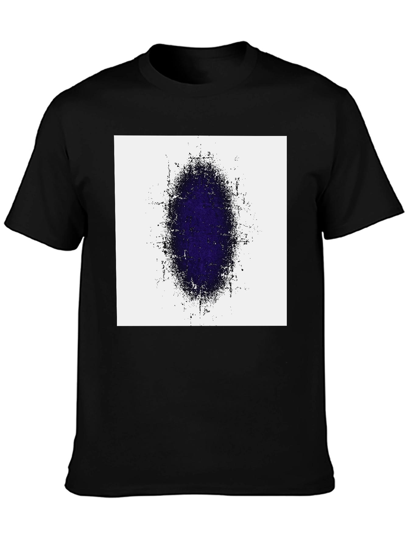Black Abstract Oval Graphic Print Black T-Shirt view 3