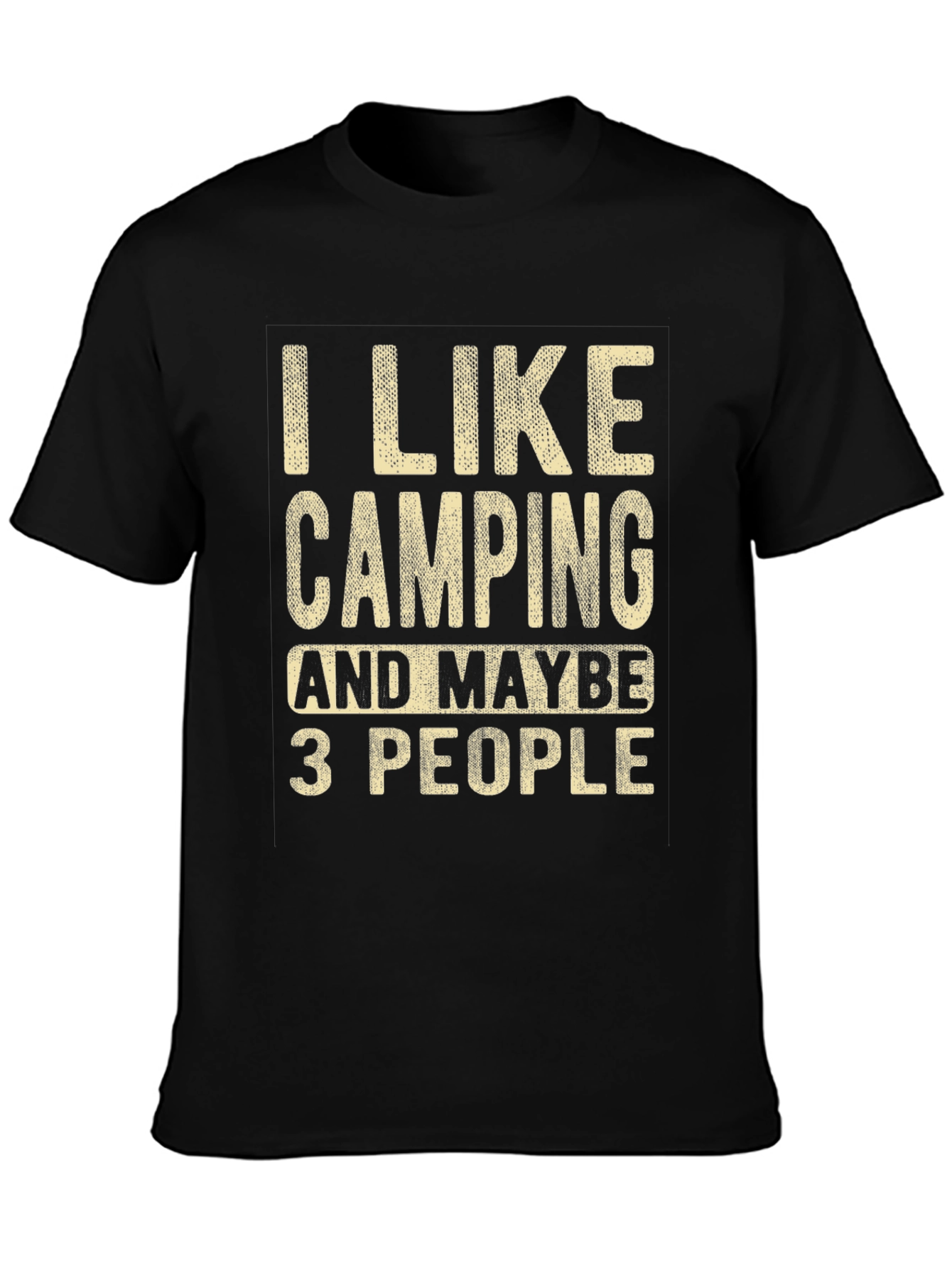 Black I Like Camping T-Shirt - Funny Camping Tee view 3