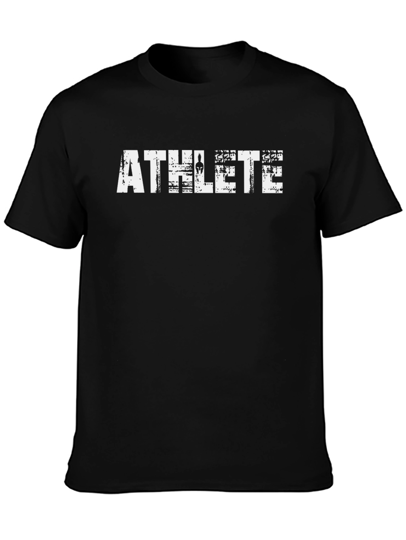 Black Athlete Graphic Tee - Black Cotton T-Shirt view 3