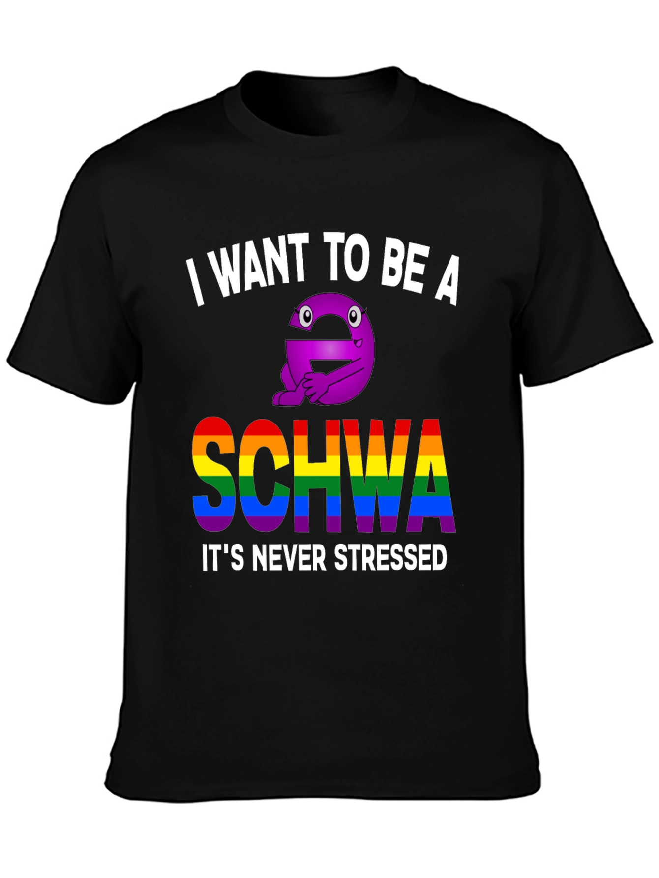 Black I Want To Be A Schwa T-Shirt view 3