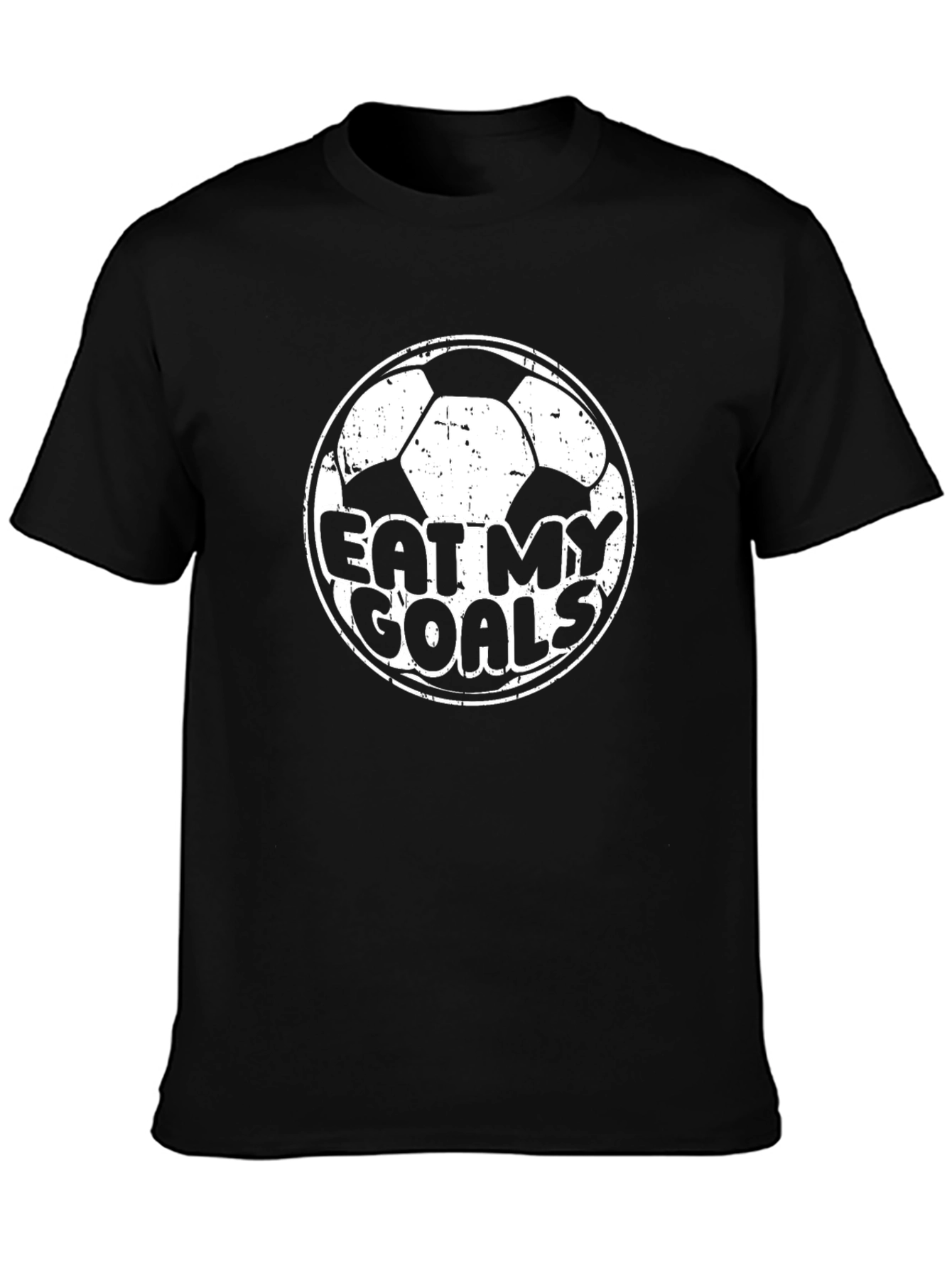 Black Eat My Goals Soccer T-Shirt - Black Cotton Tee view 3