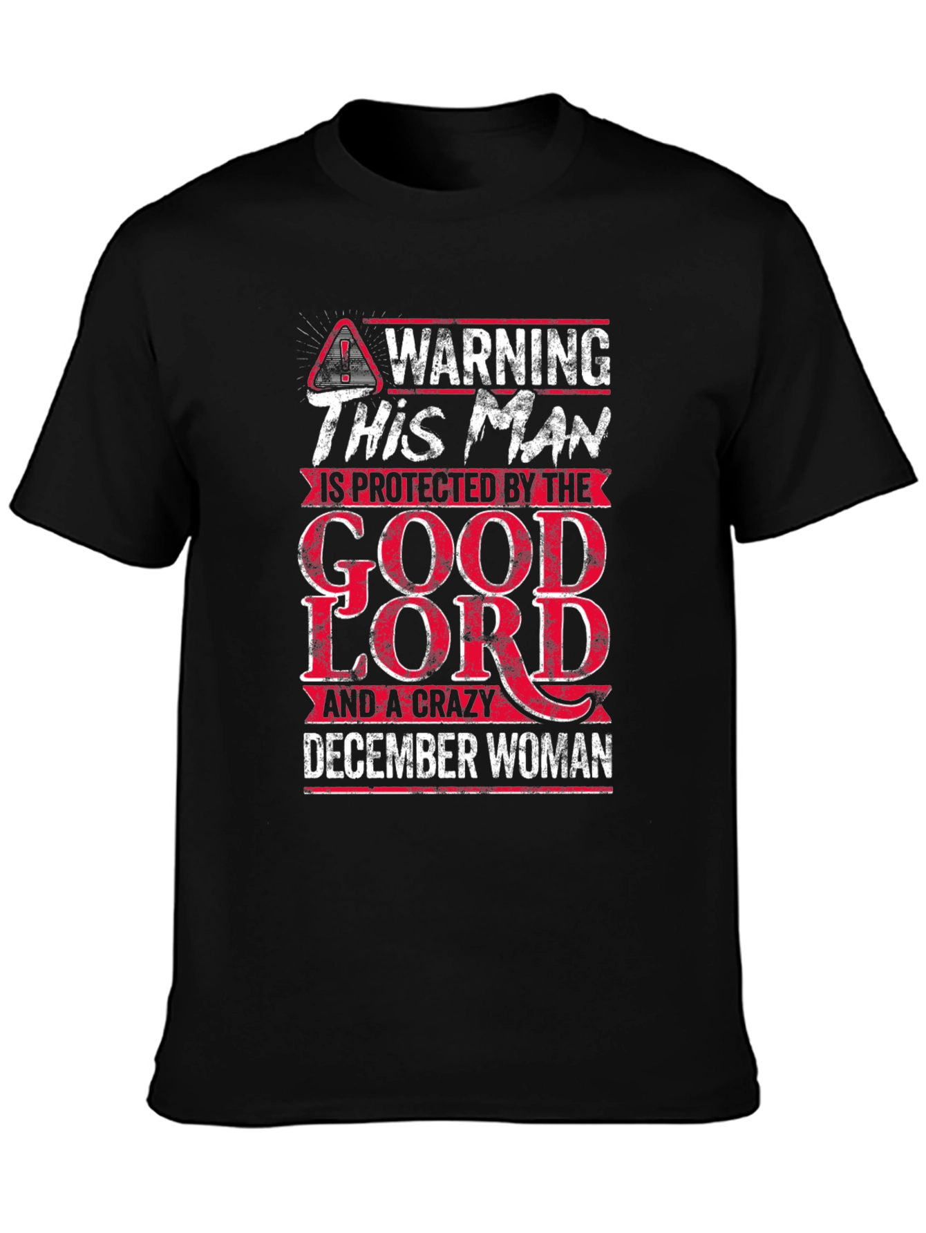 Black Warning This Man Is Protected By December Woman T-Shirt view 3