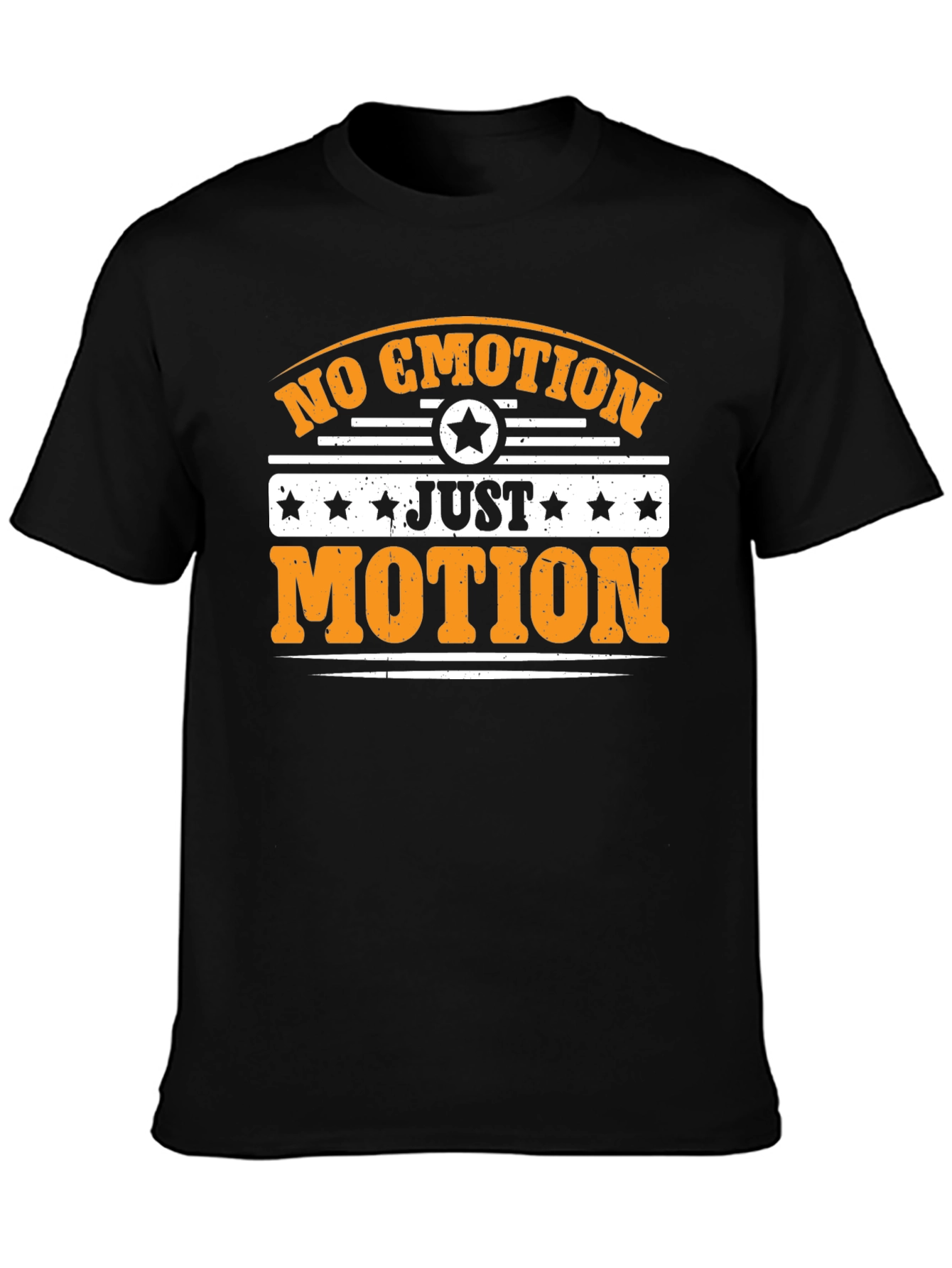 Black No Emotion Just Motion Graphic Tee view 3