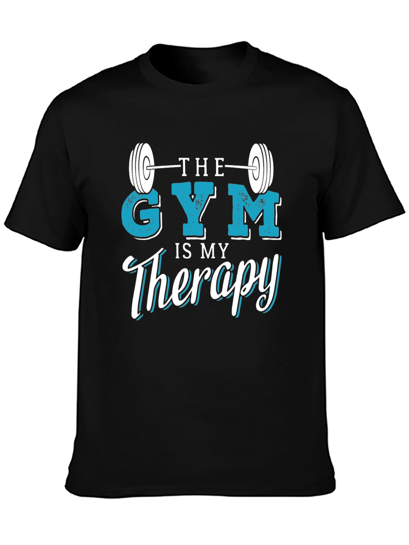 Black Gym Therapy Graphic Tee - Workout Motivation view 3
