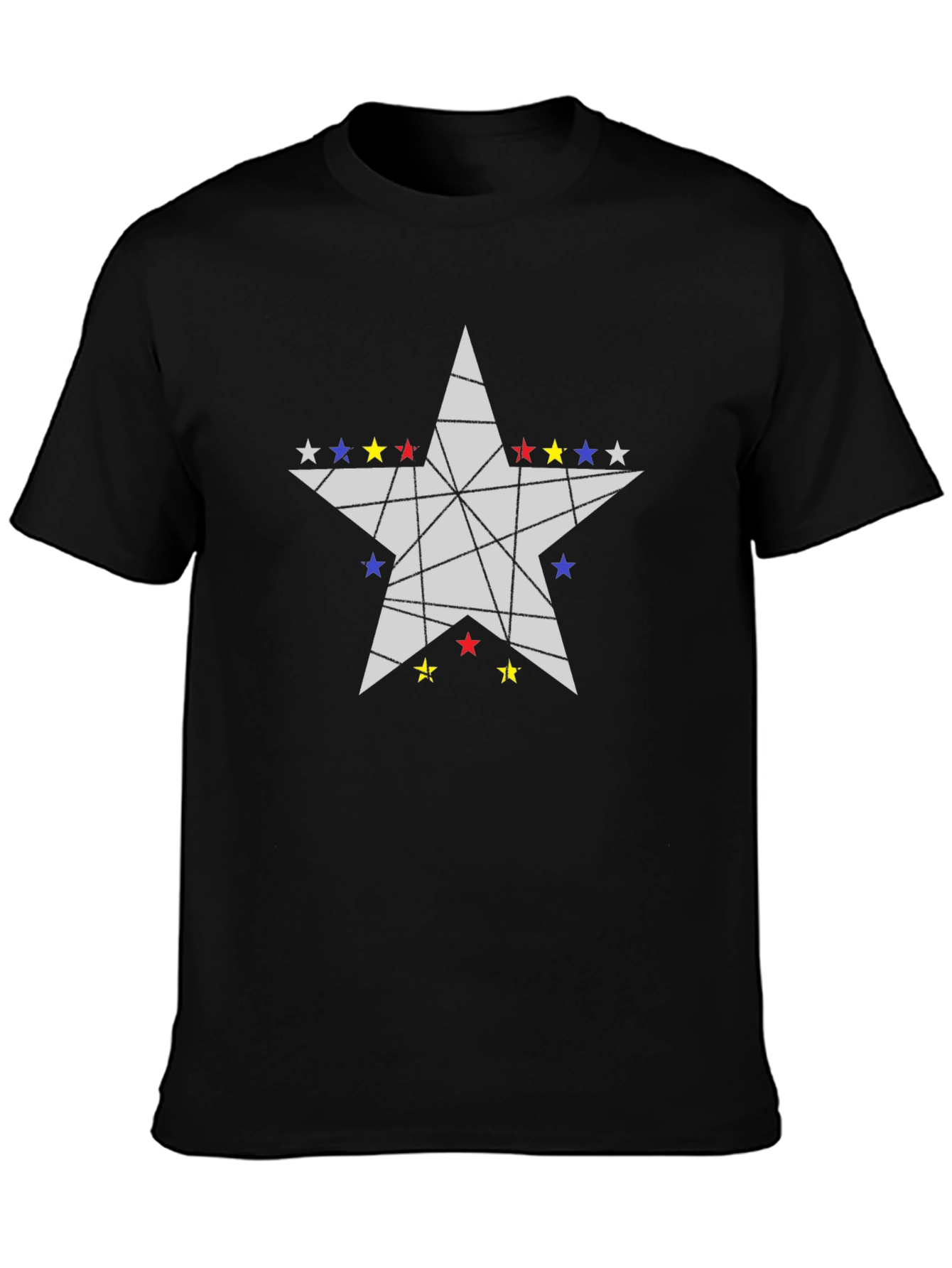 Black Star Graphic Men's Black T-Shirt view 3