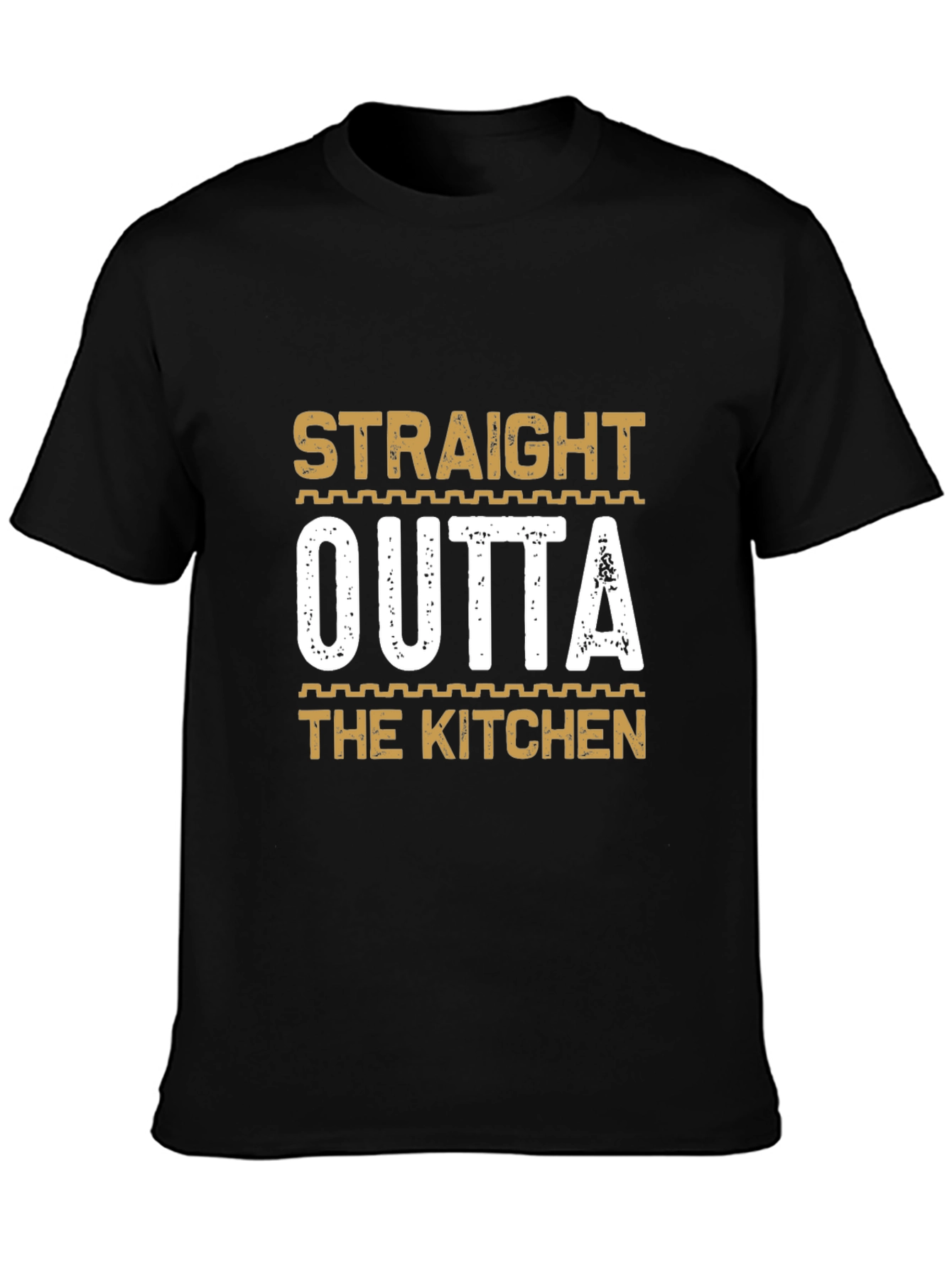 Black Straight Outta The Kitchen T-Shirt - Funny Chef Tee view 3