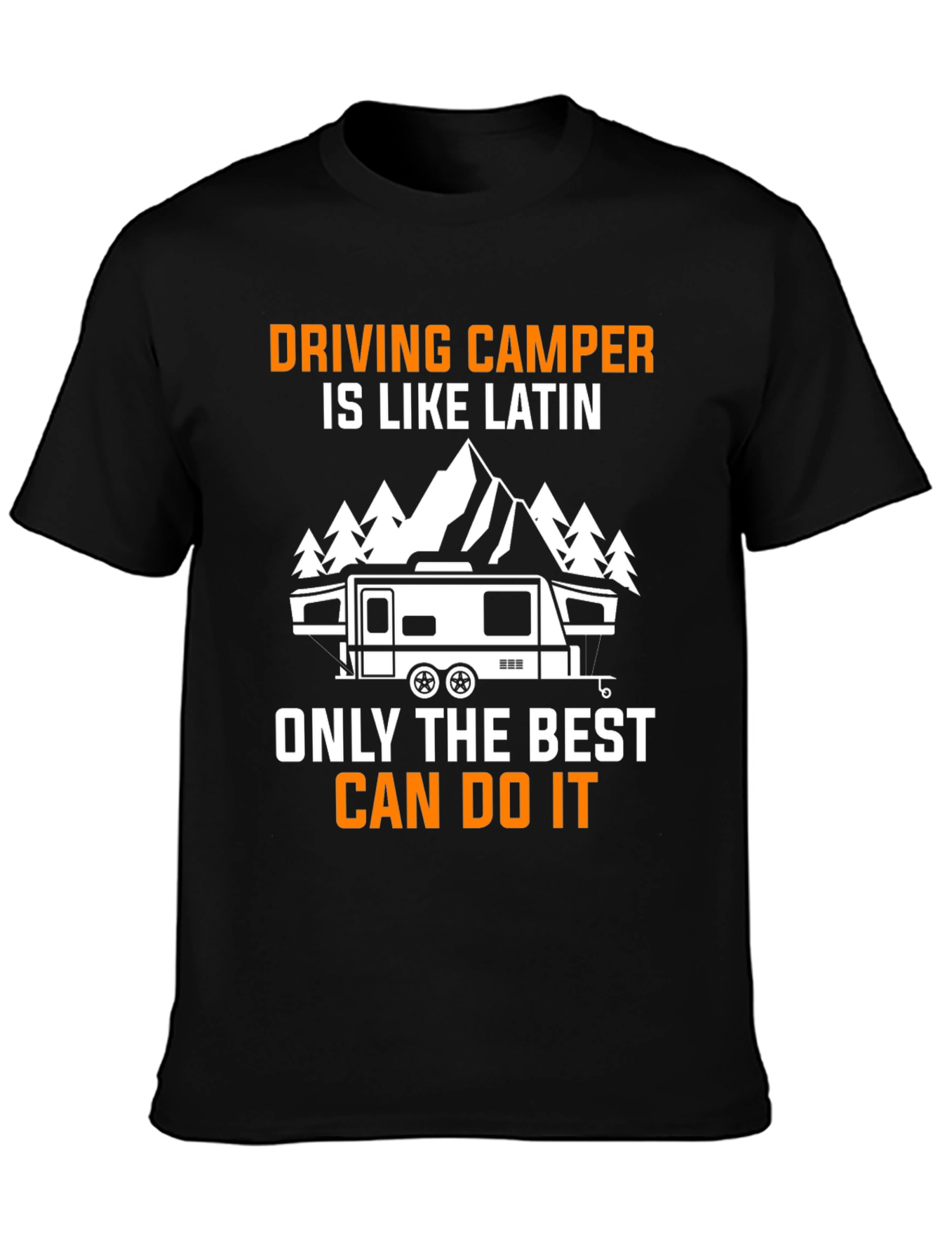 Black Driving Camper Like Latin T-Shirt view 3