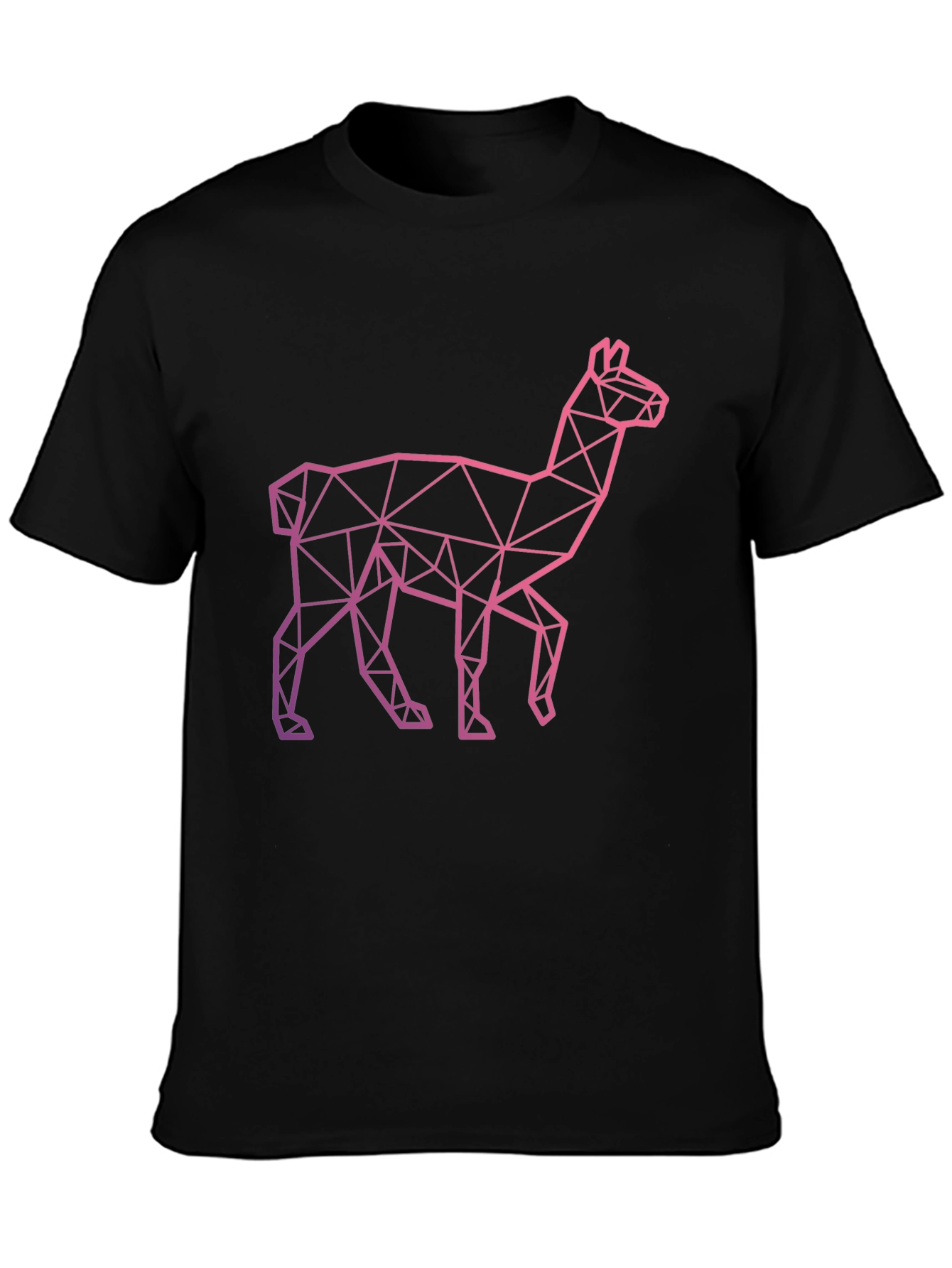 Black Geometric Llama Graphic Tee - Modern Style view 3